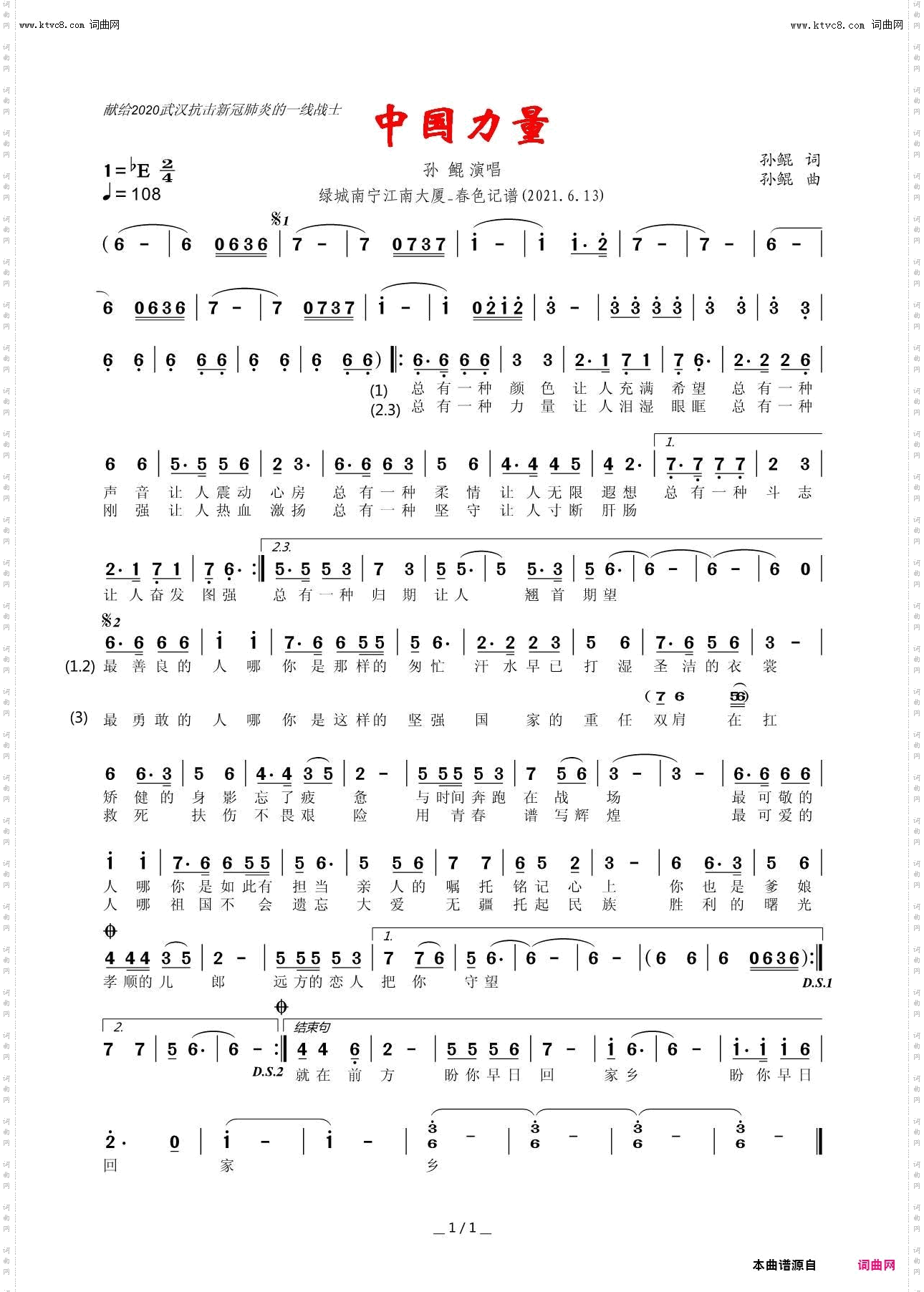 中国力量_献给2020武汉抗击新冠肺炎的一线战士