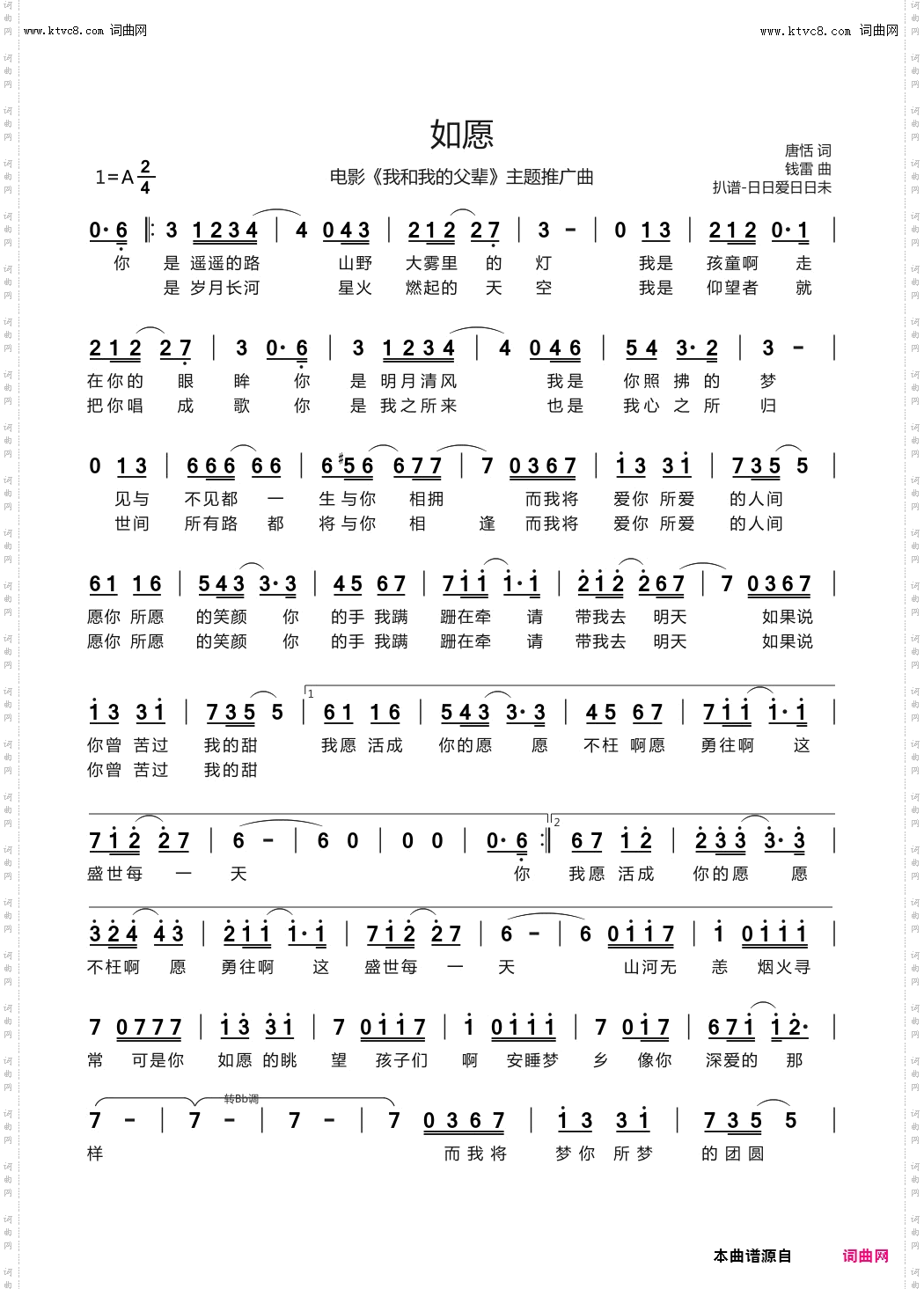 如愿_电影《我和我的父辈》主题推广曲