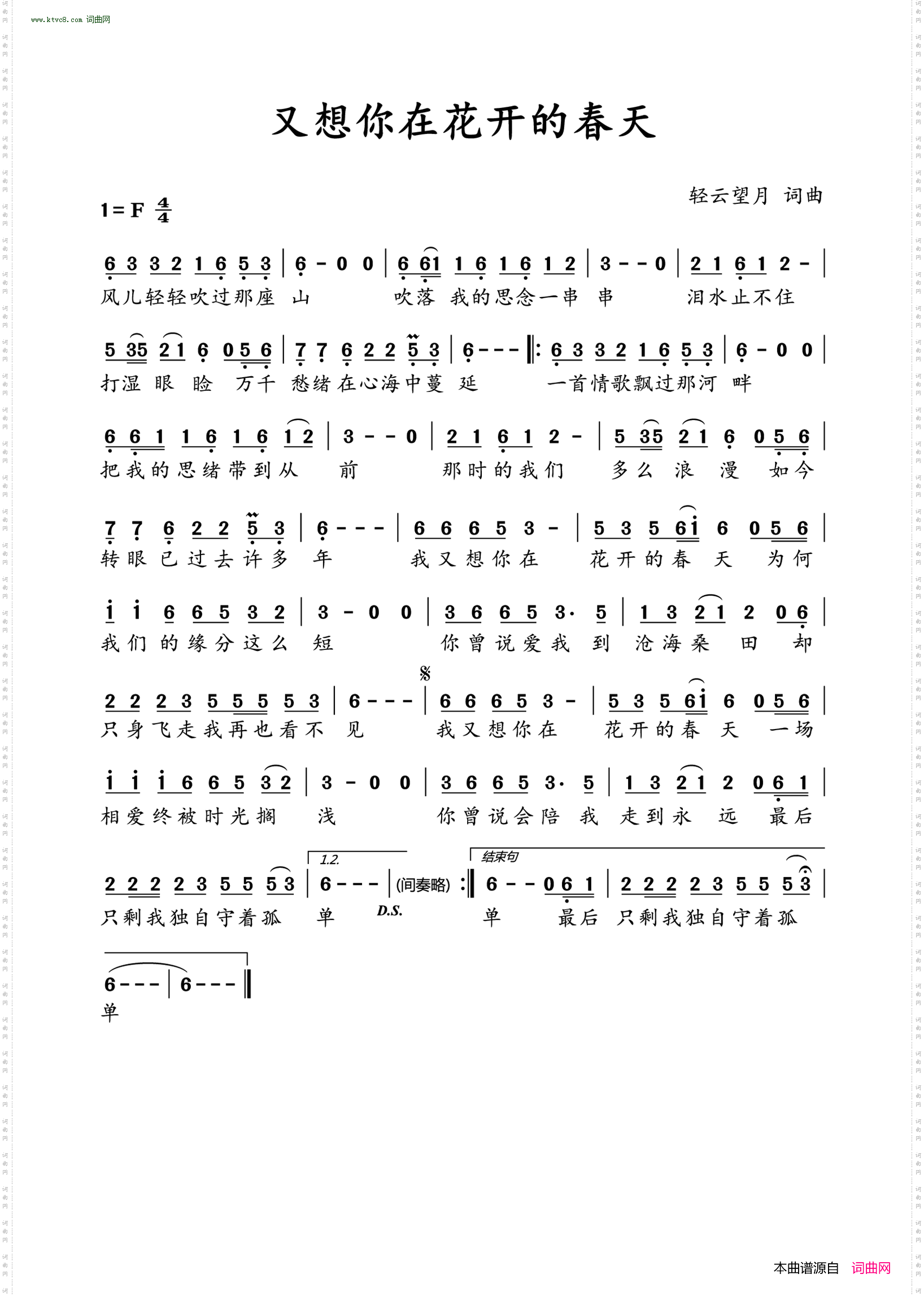 又想你在花开的春天