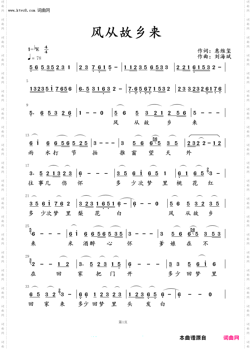 风从故乡来