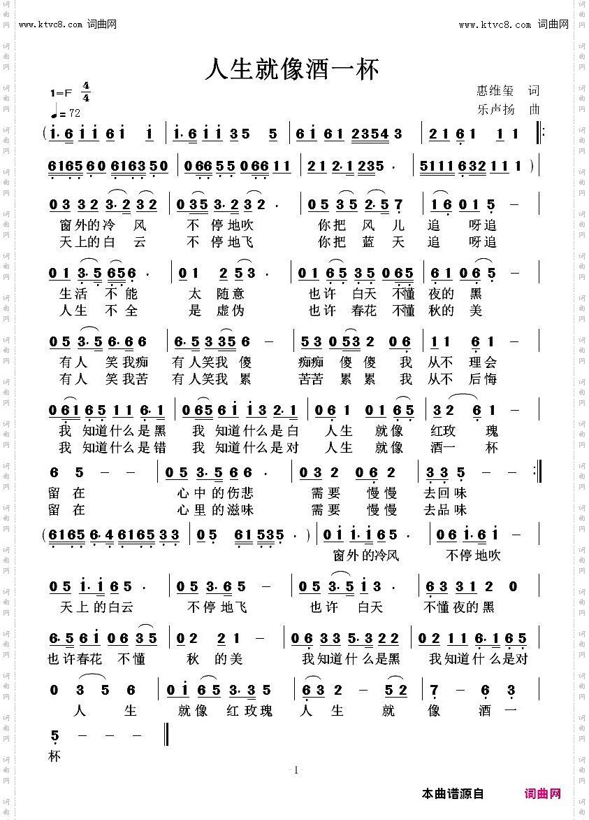 人生就像酒一杯