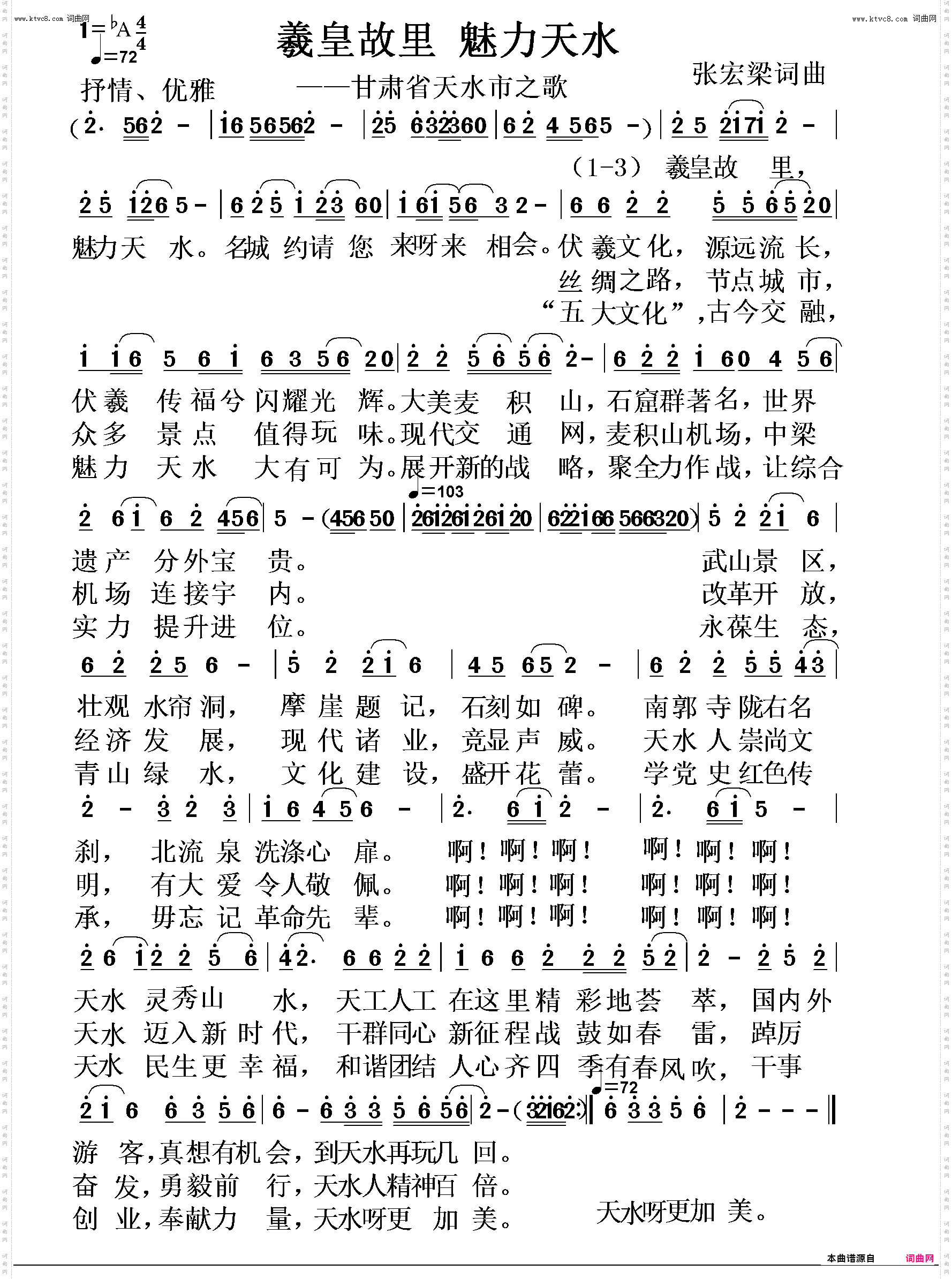 羲皇故里 魅力天水_甘肃省天水市之歌