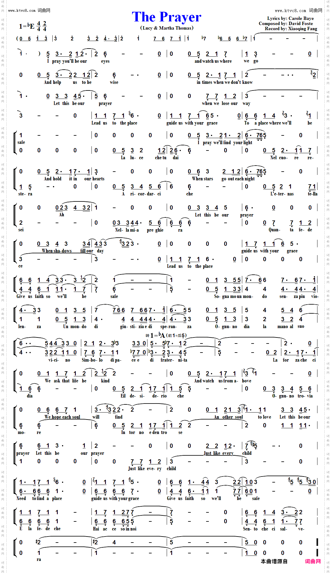 The Prayer_女声二重唱