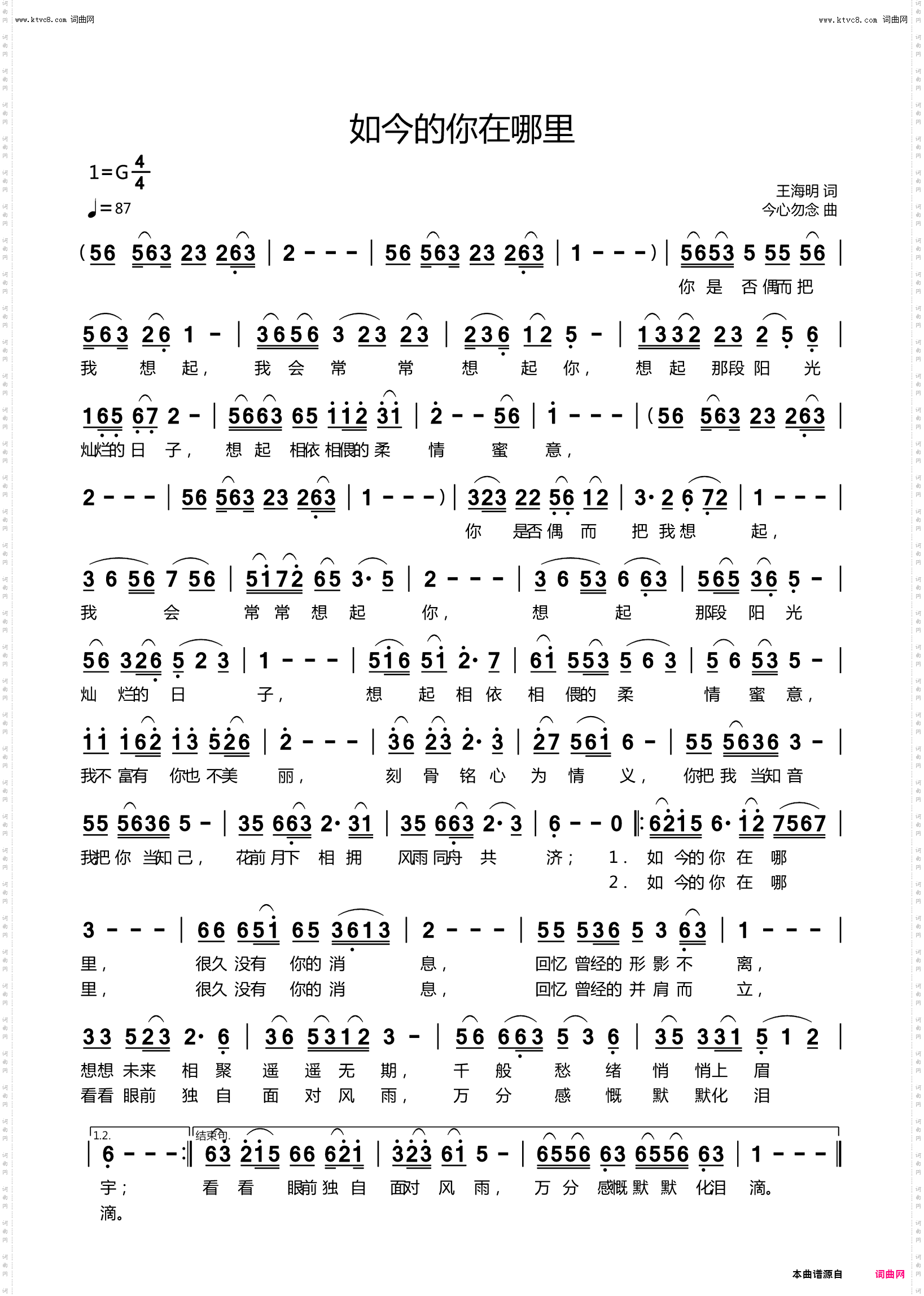 如今的你在哪里