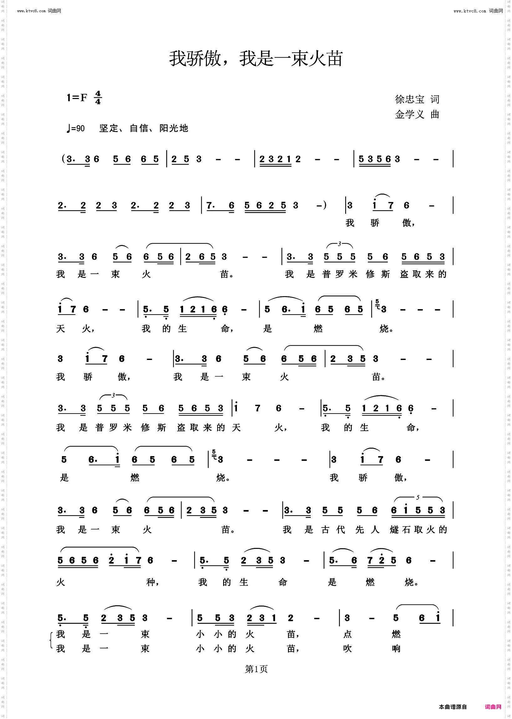 我骄傲,我是一束火苗