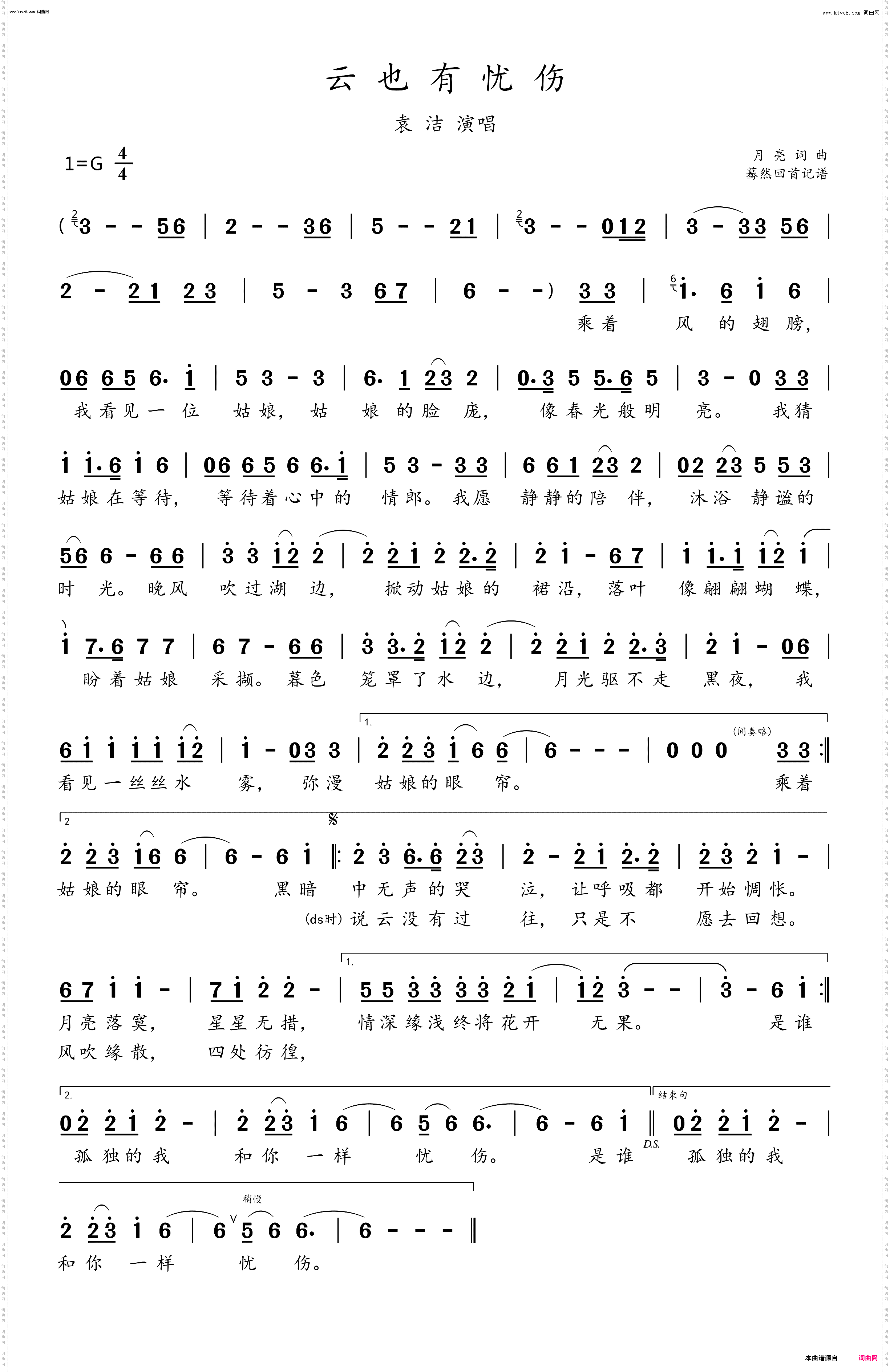 云也有忧伤_袁洁演唱
