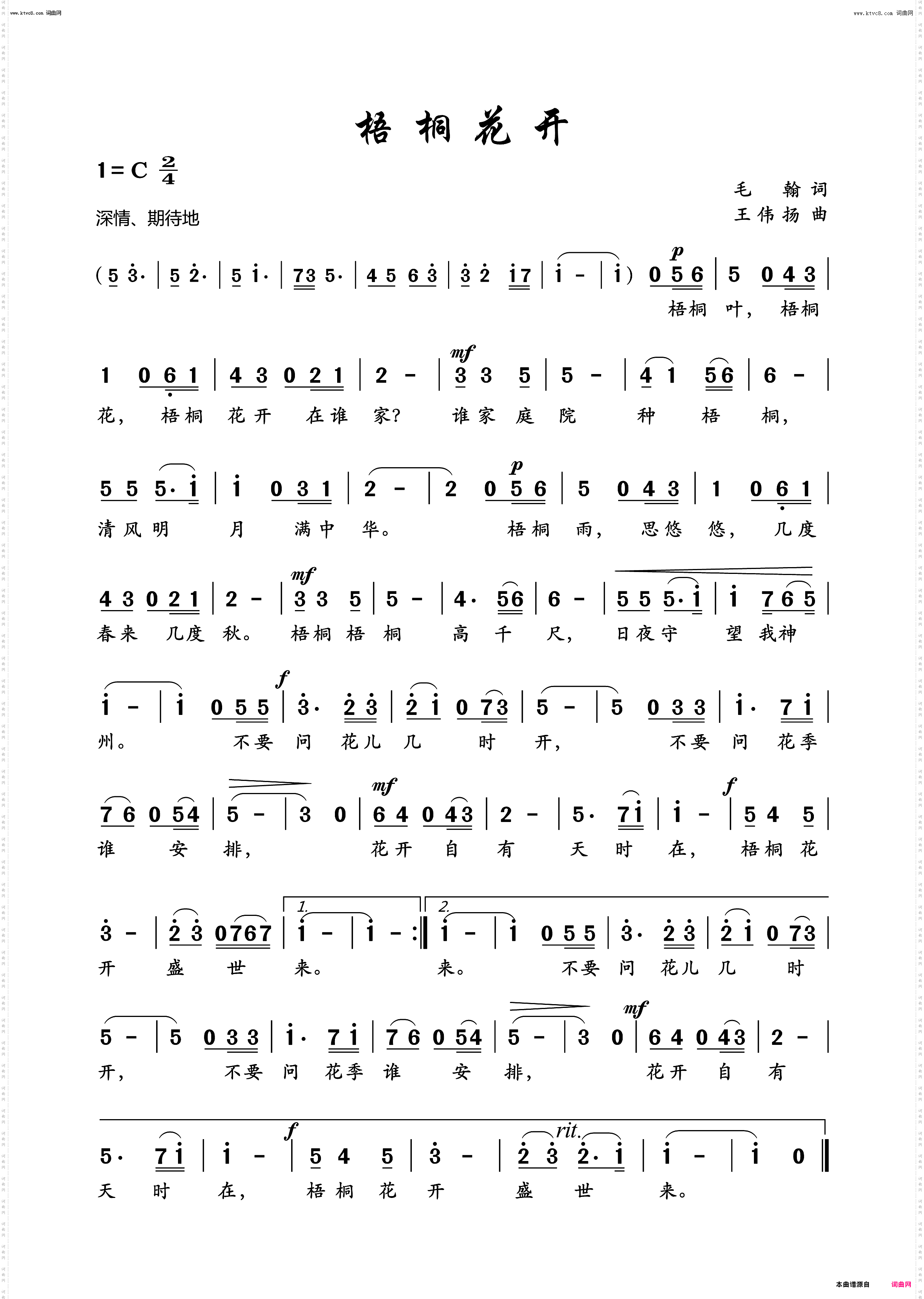 梧桐花开_武统的歌