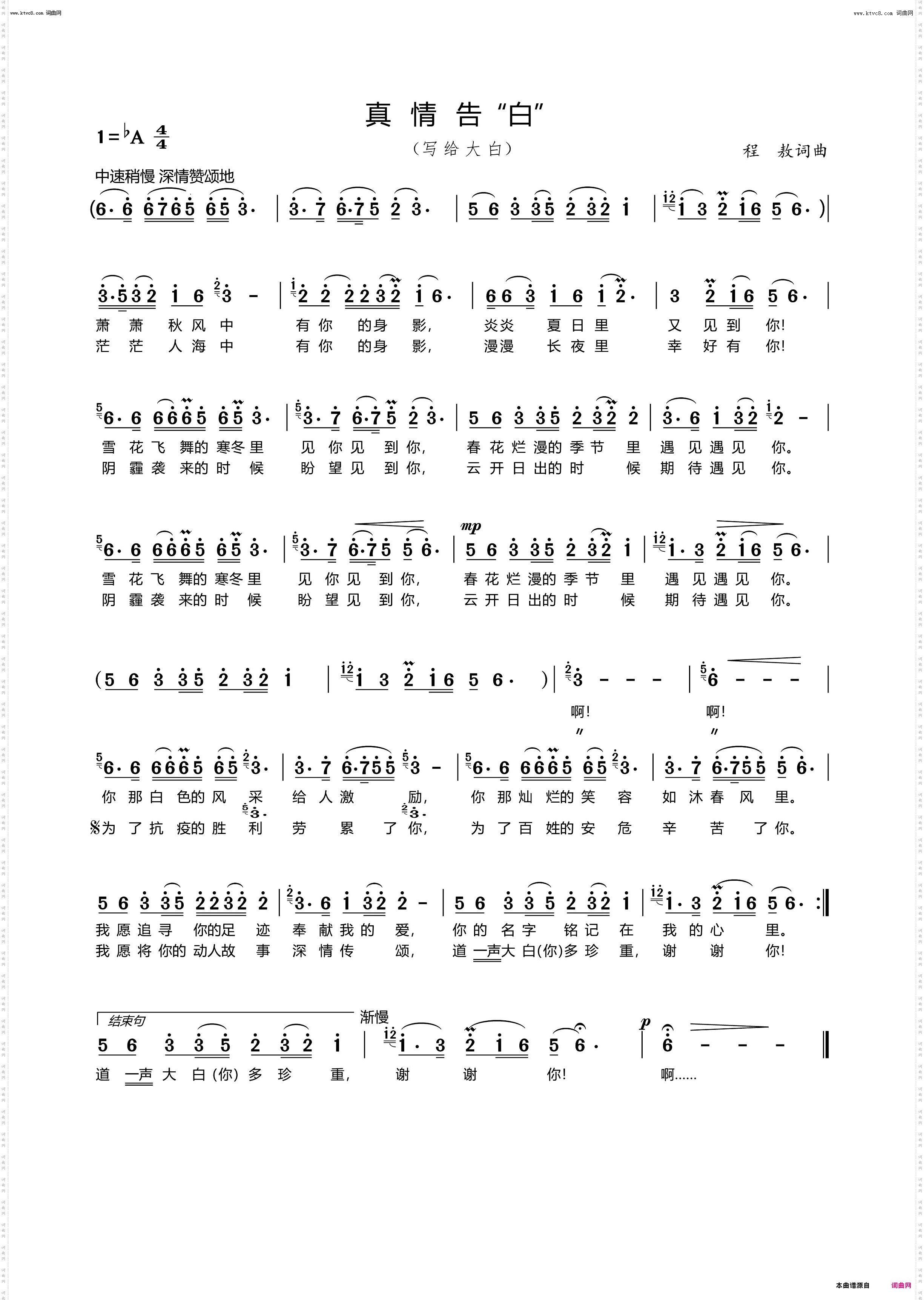 真情告“白”_写给大白