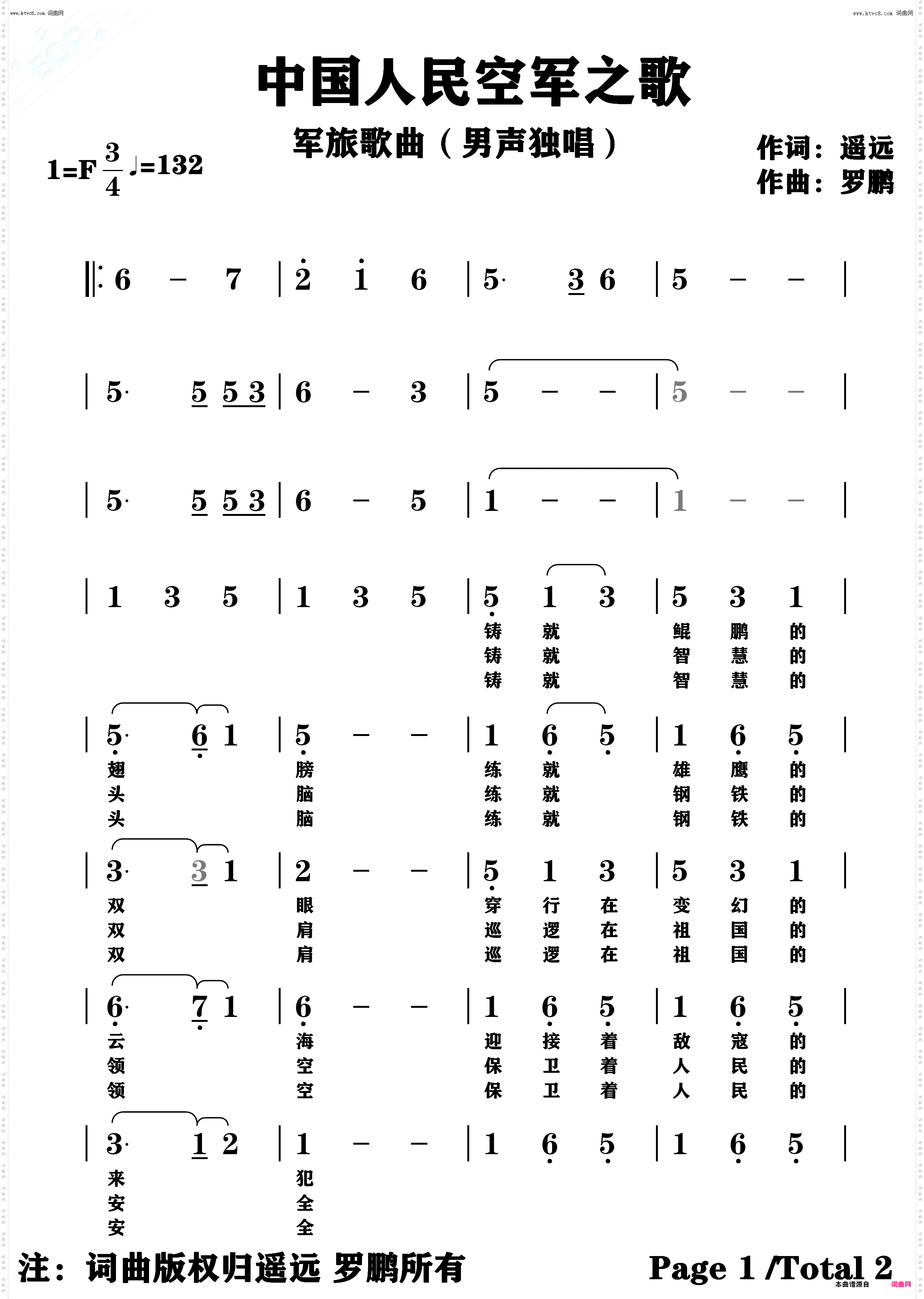中国人民空军之歌_军旅歌曲