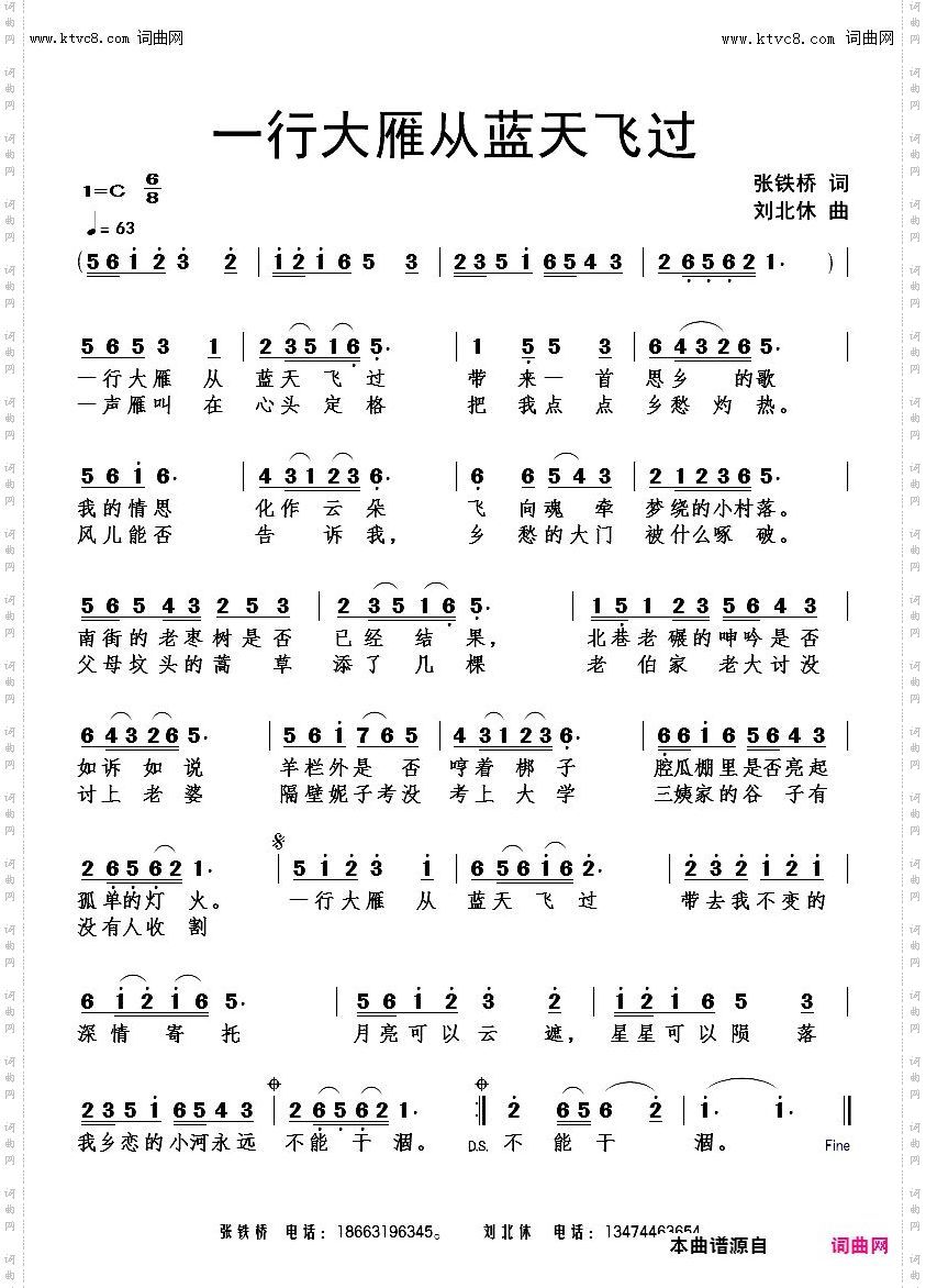 一行大雁从蓝天飞过