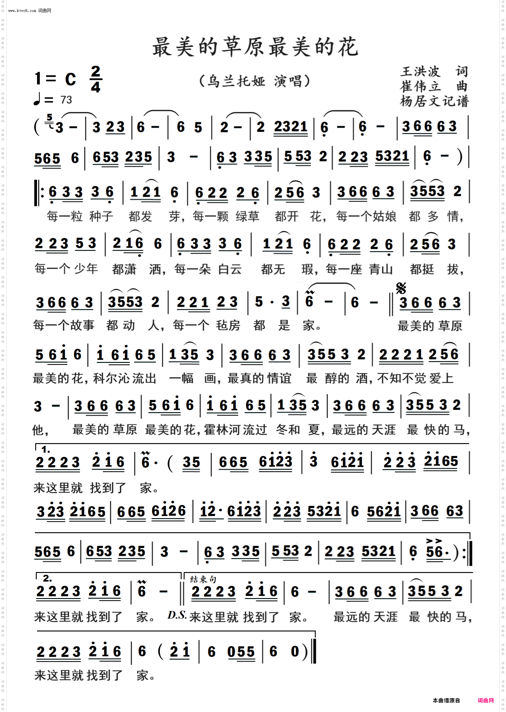 最美的草原最美的花