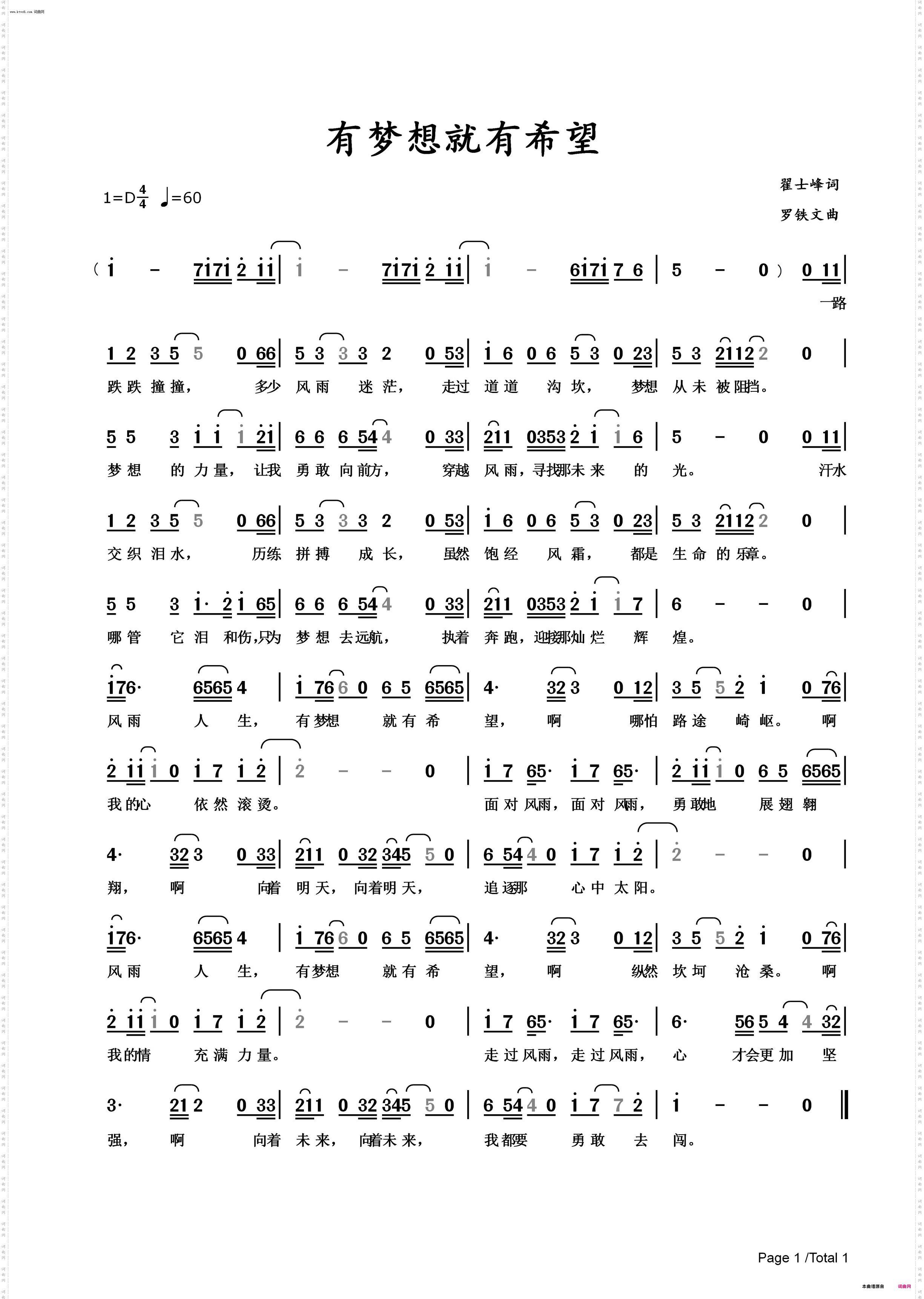 有梦想就有希望