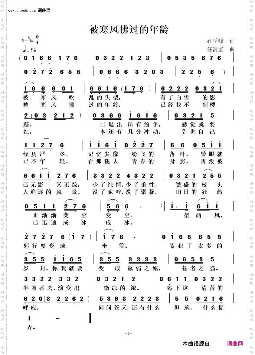 被寒风拂过的年龄