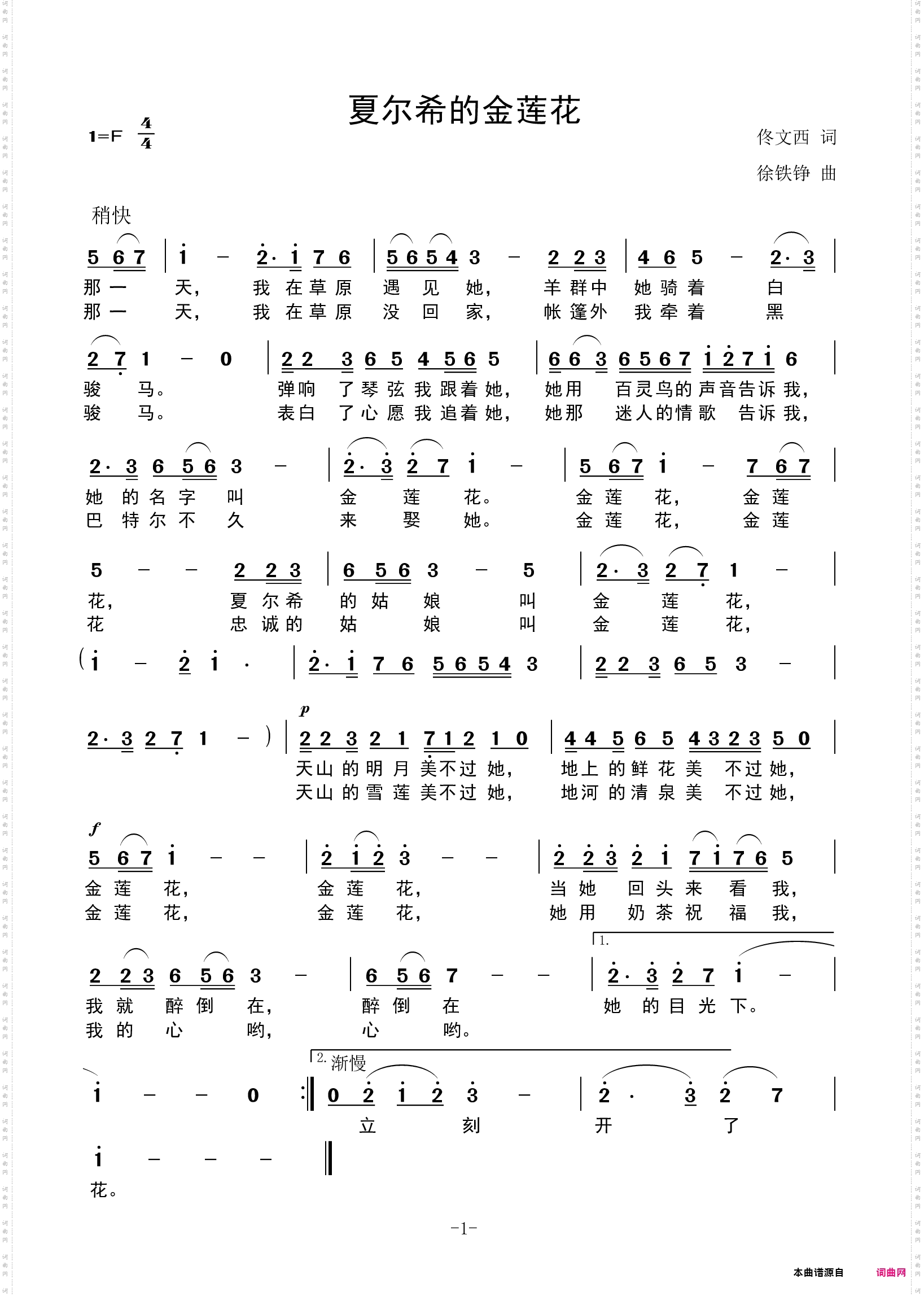 夏尔希的金莲花