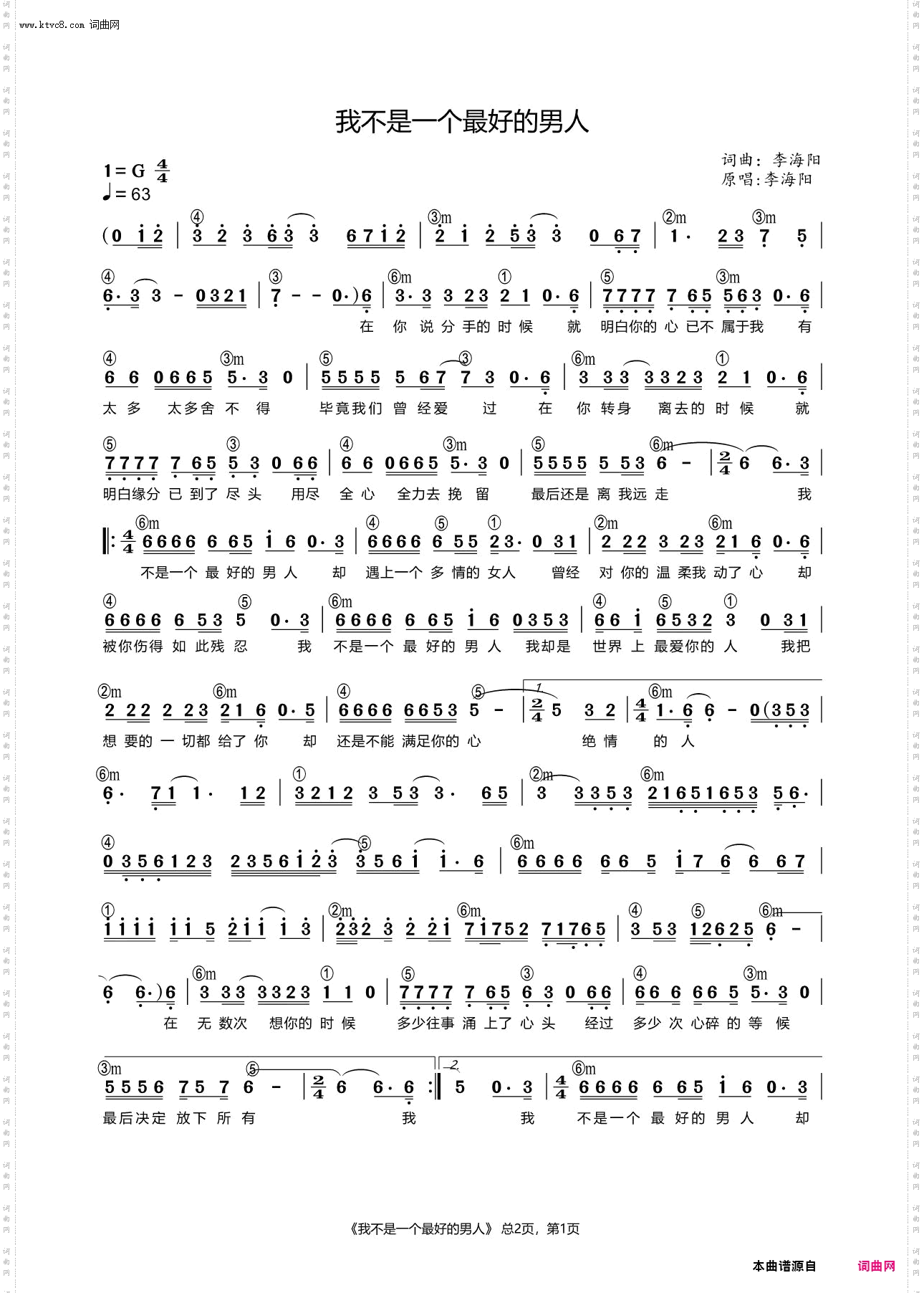 我不是一个最好的男人