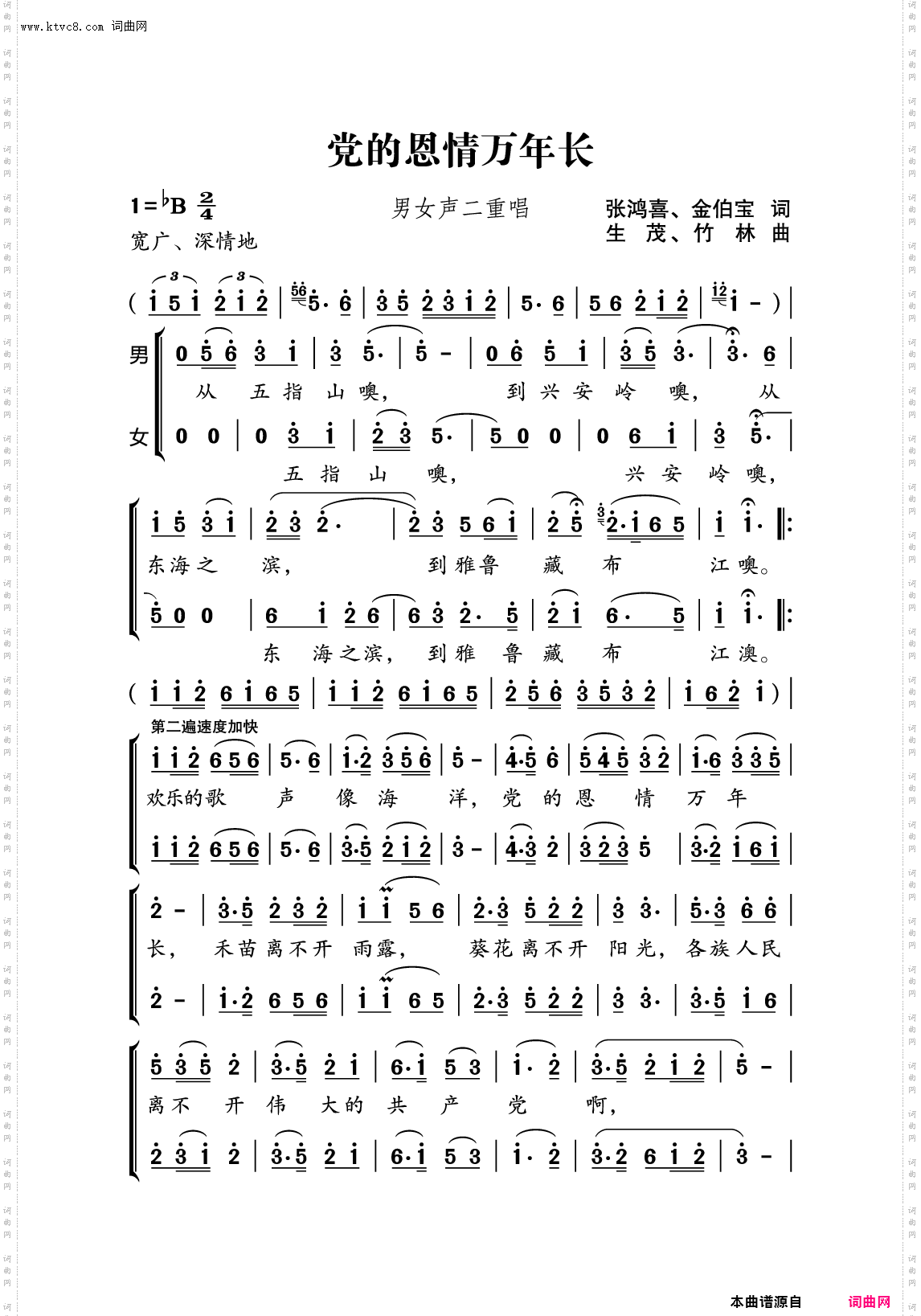 党的恩情万年长