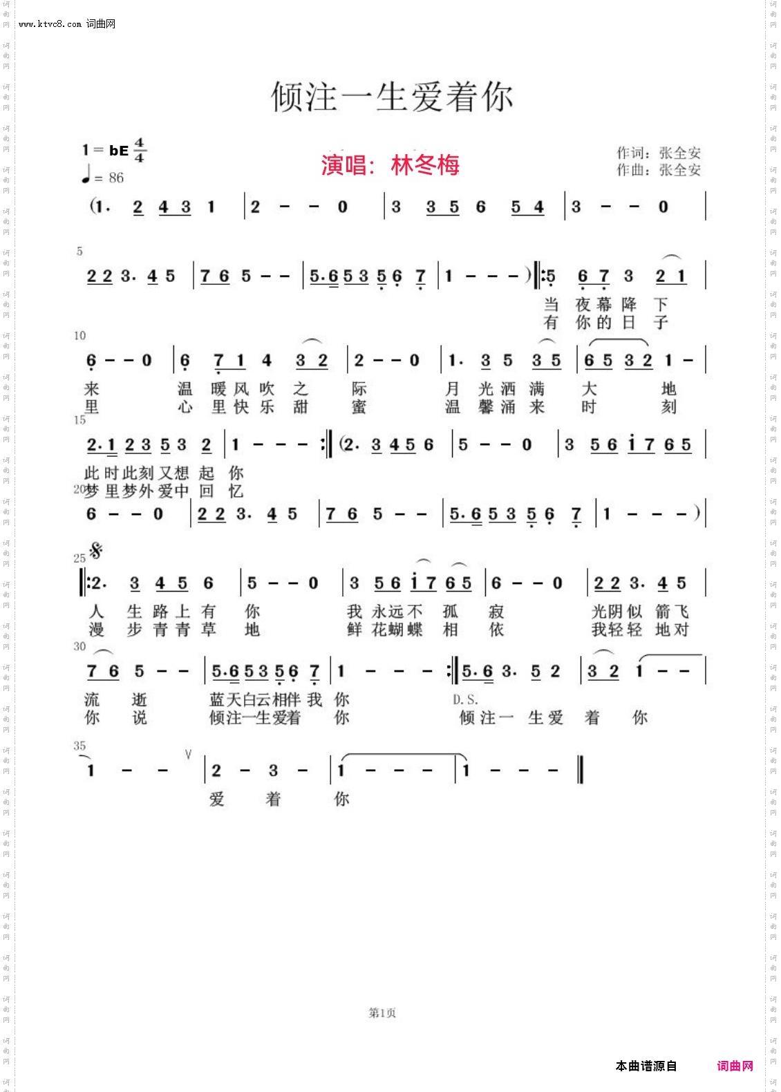 倾注一生爱着你
