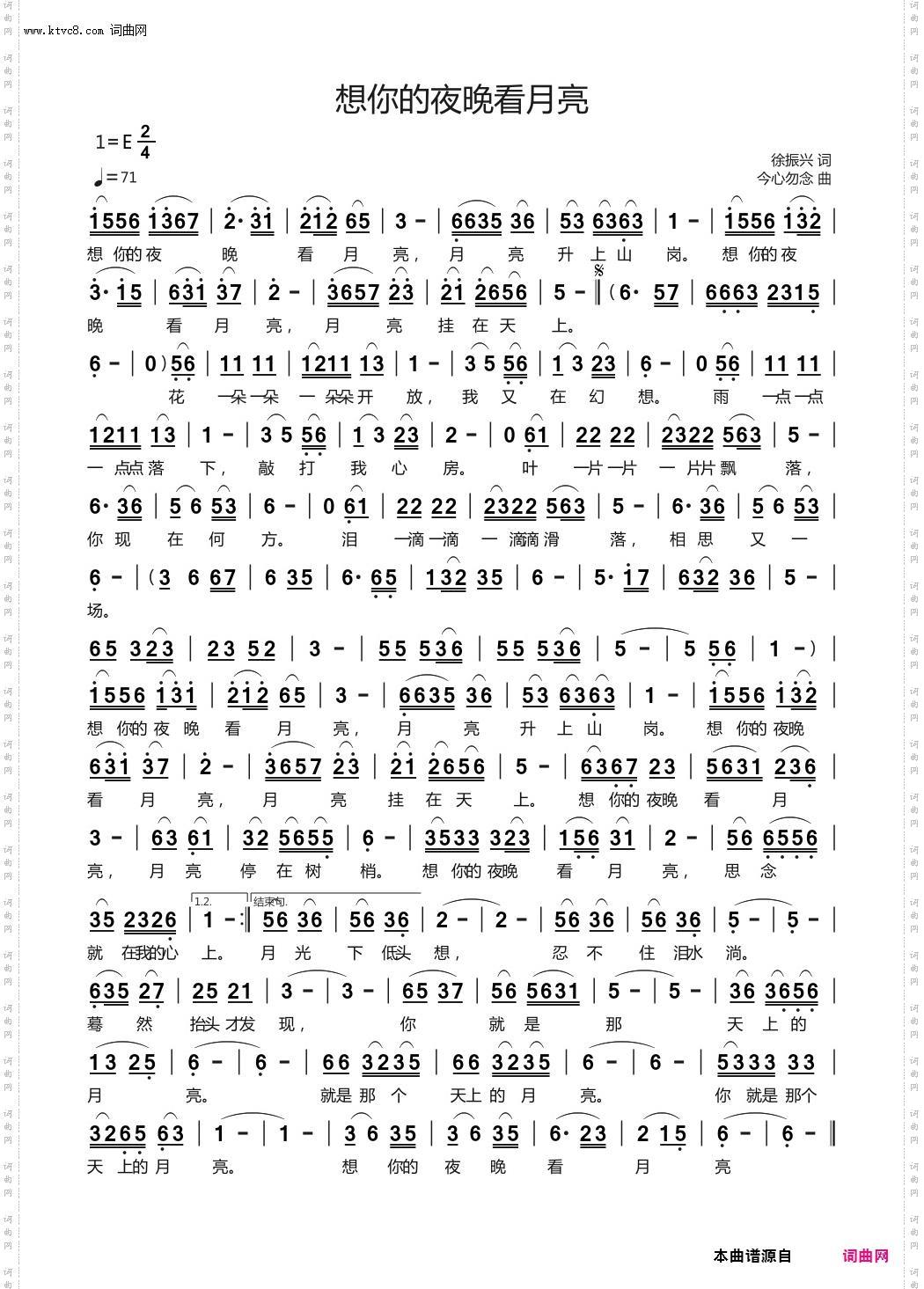 想你的夜晚看月亮