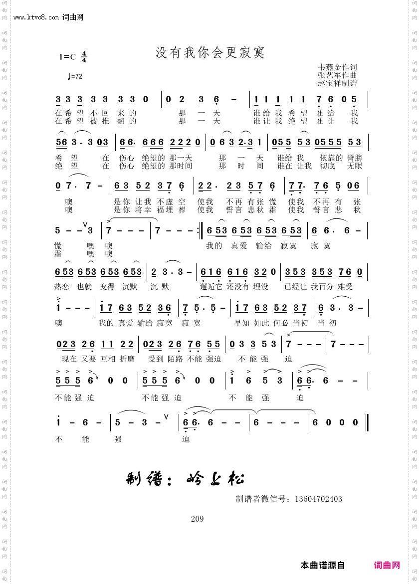 没有我你会更寂寞_张艺军原创专辑