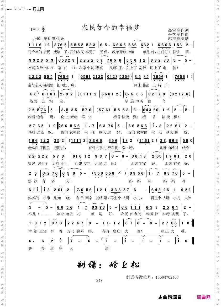 农民如今的幸福梦_张艺军原创专辑