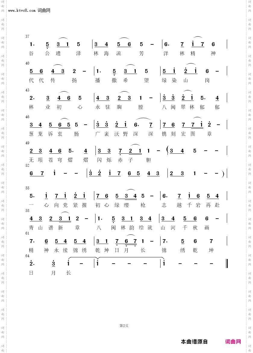 《八闽林业之歌》