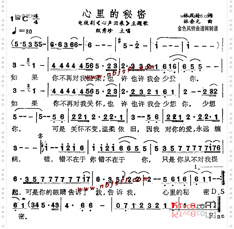 心里的秘密《心声泪痕》主题歌