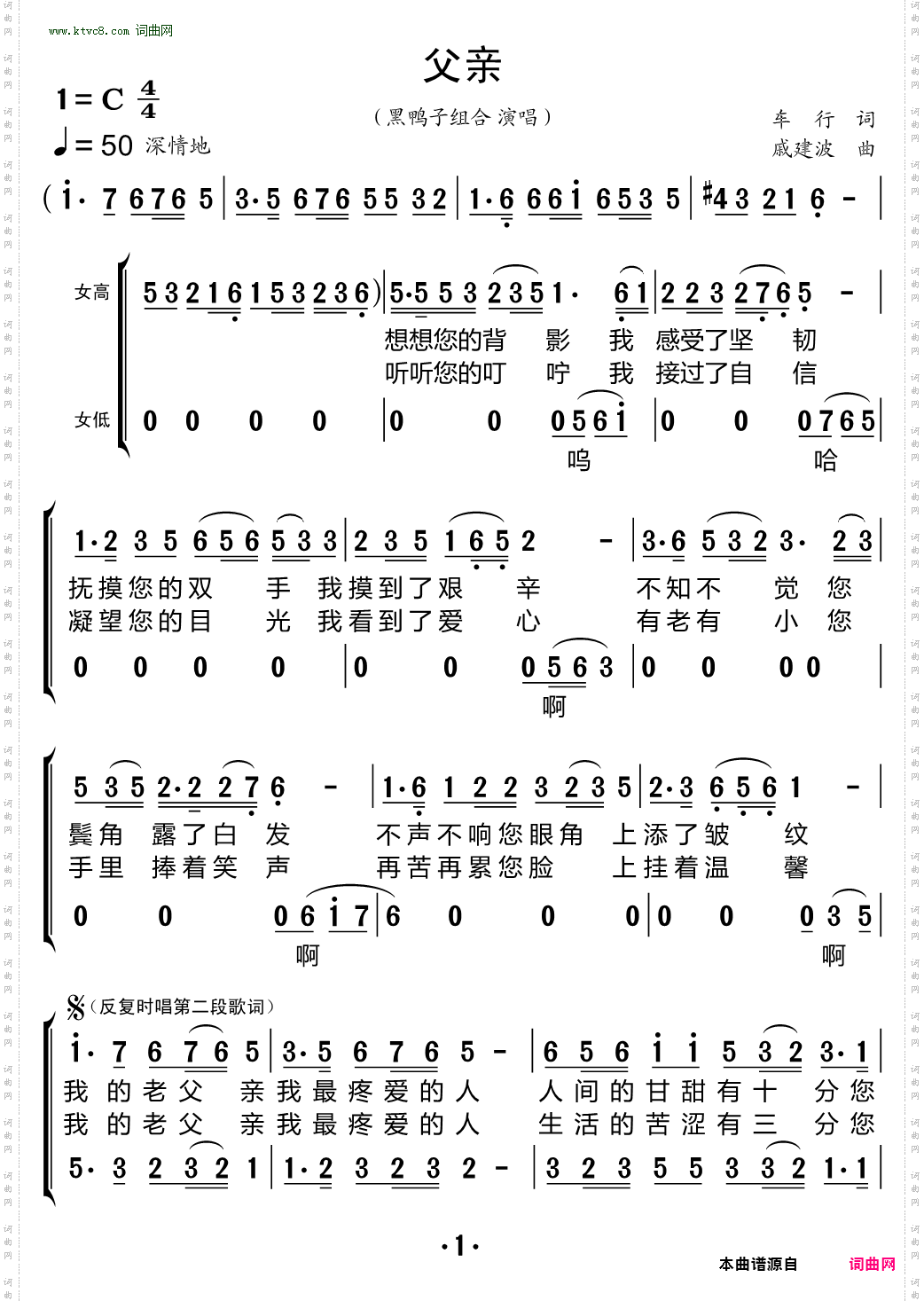 父亲_黑鸭子组合