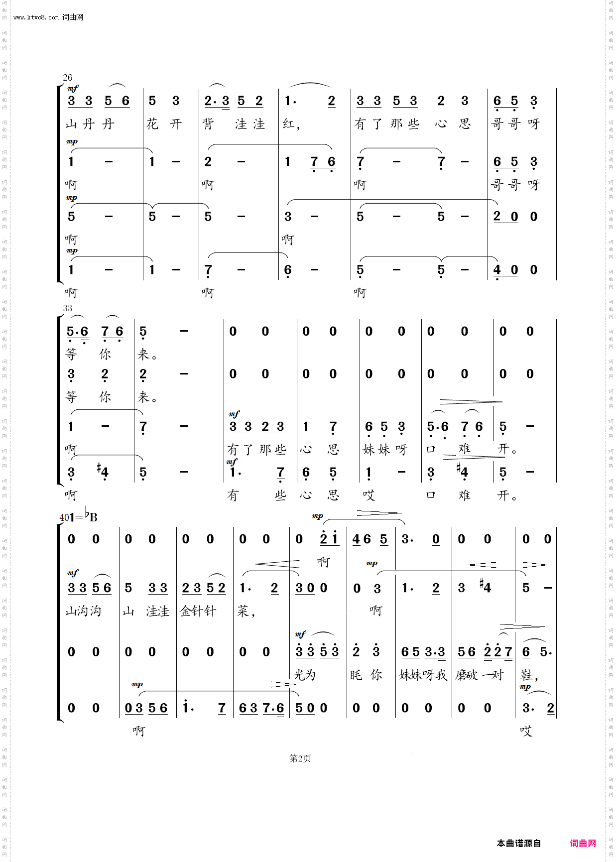 樱桃好吃树难栽_无伴奏混声合唱简谱