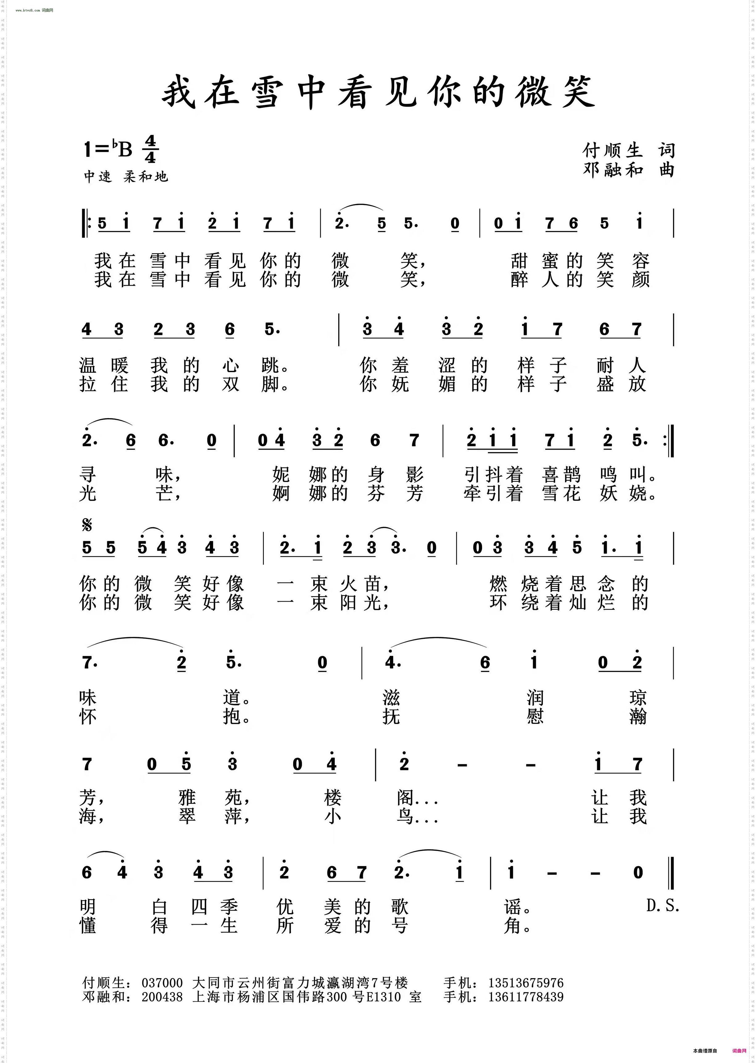 我在雪中看见你的微笑