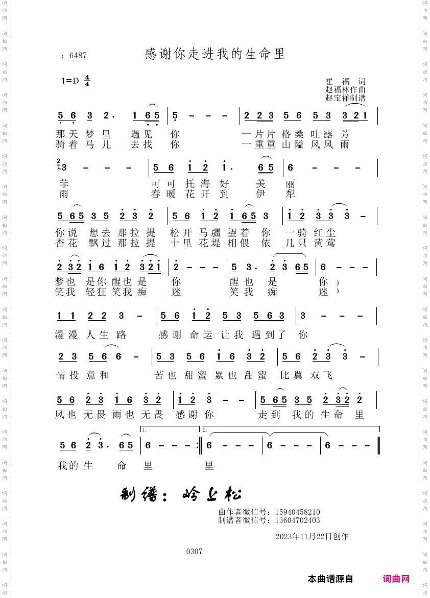 感谢你走进我的生命里_赵福林原创专辑