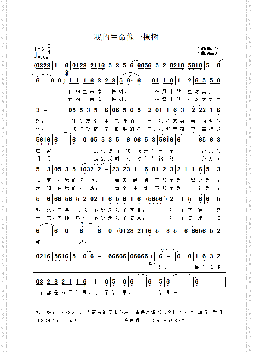 我的生命像一棵树