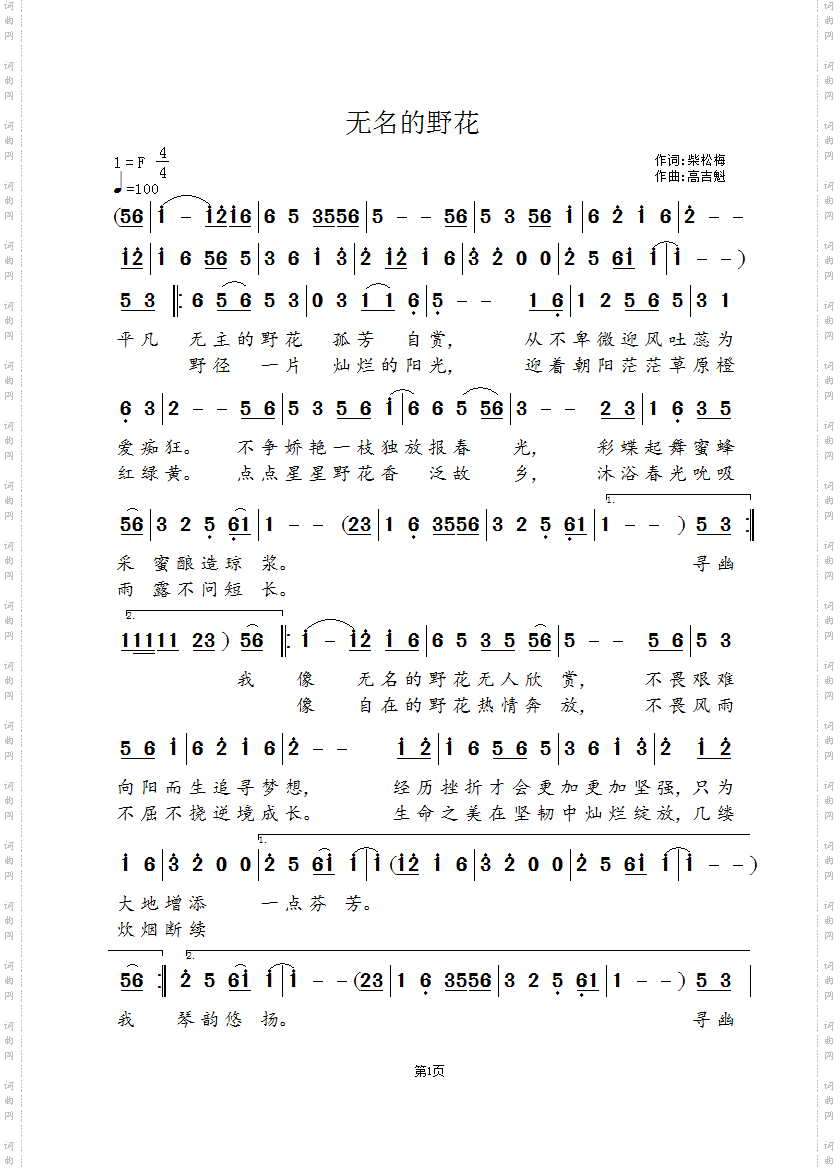 无名的野花