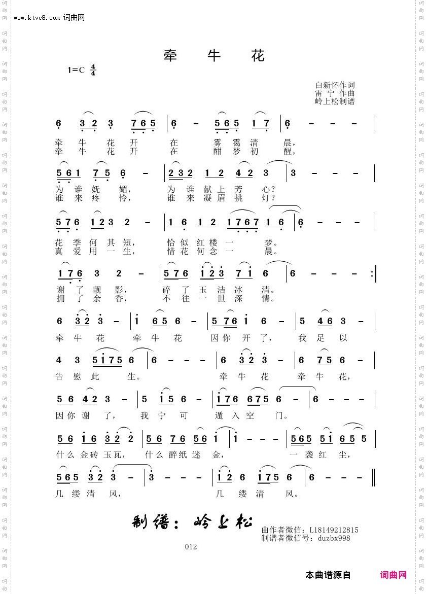 牵牛花_雷宁原创专辑