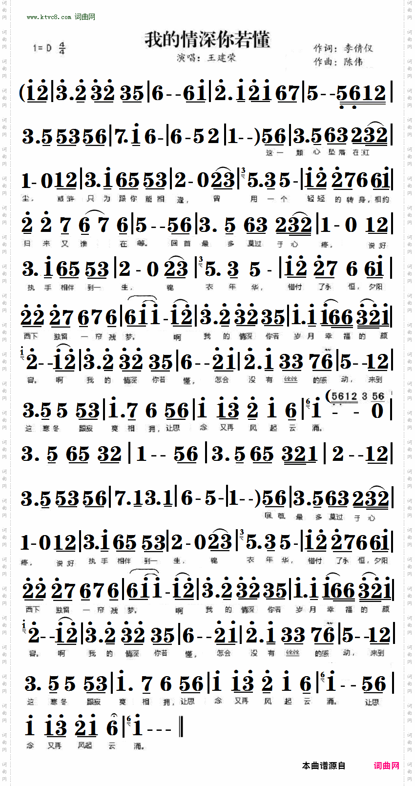 我的情深你若懂