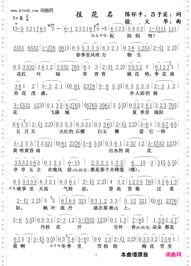 报花名