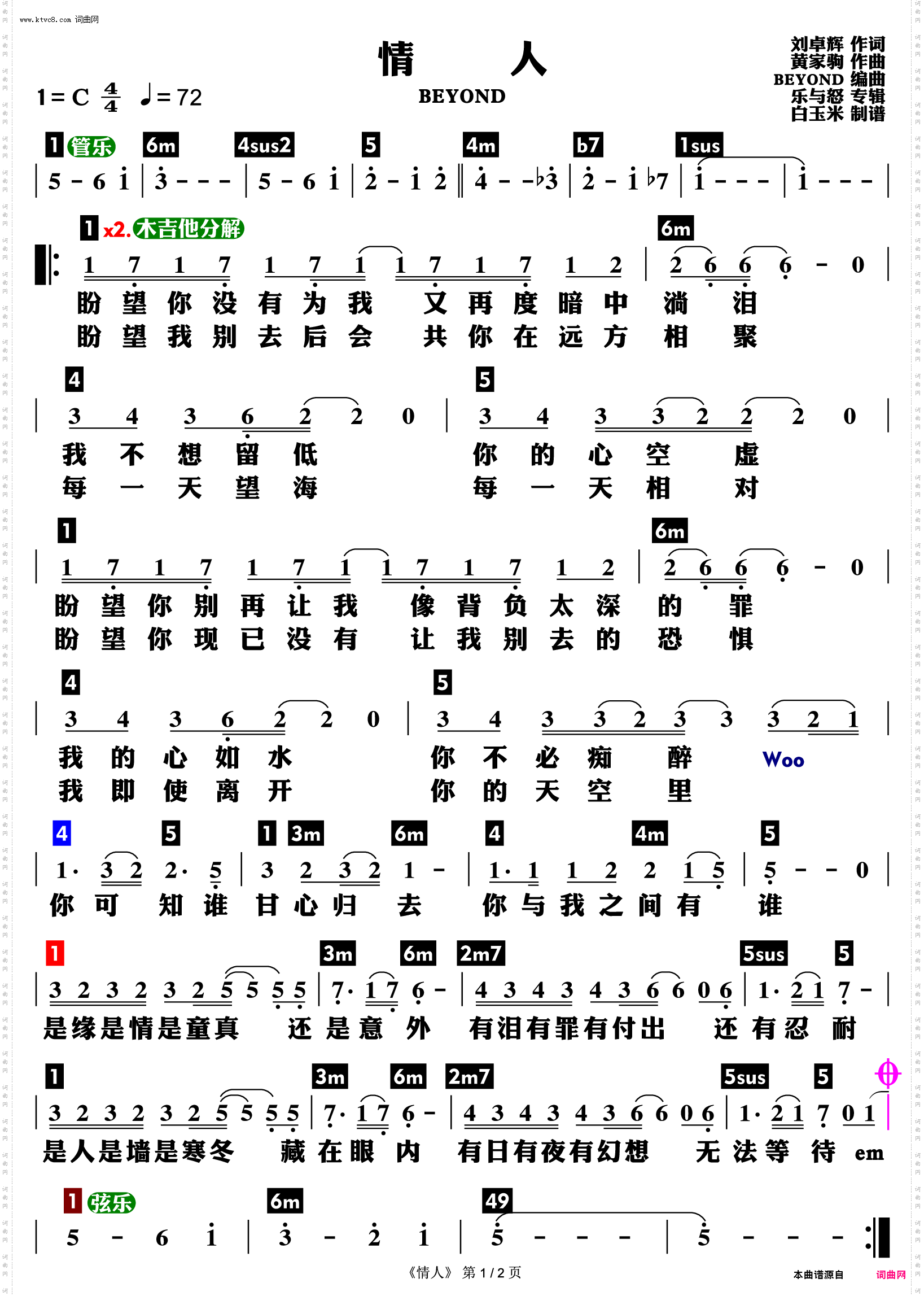 情人_功能谱