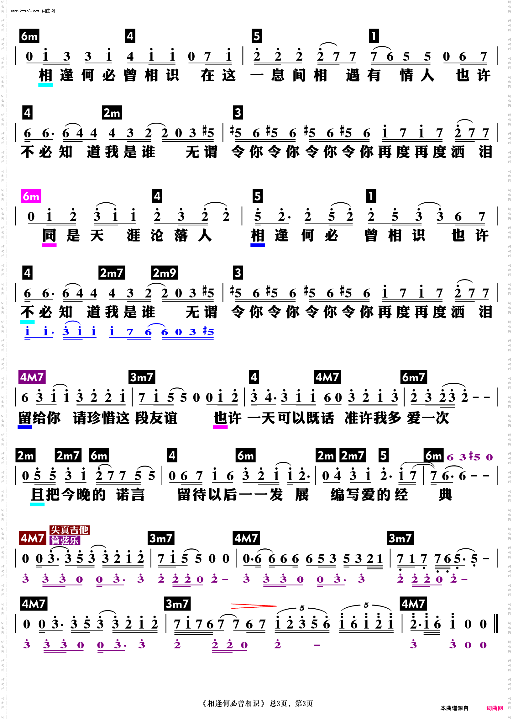 相逢何必曾相识_功能谱