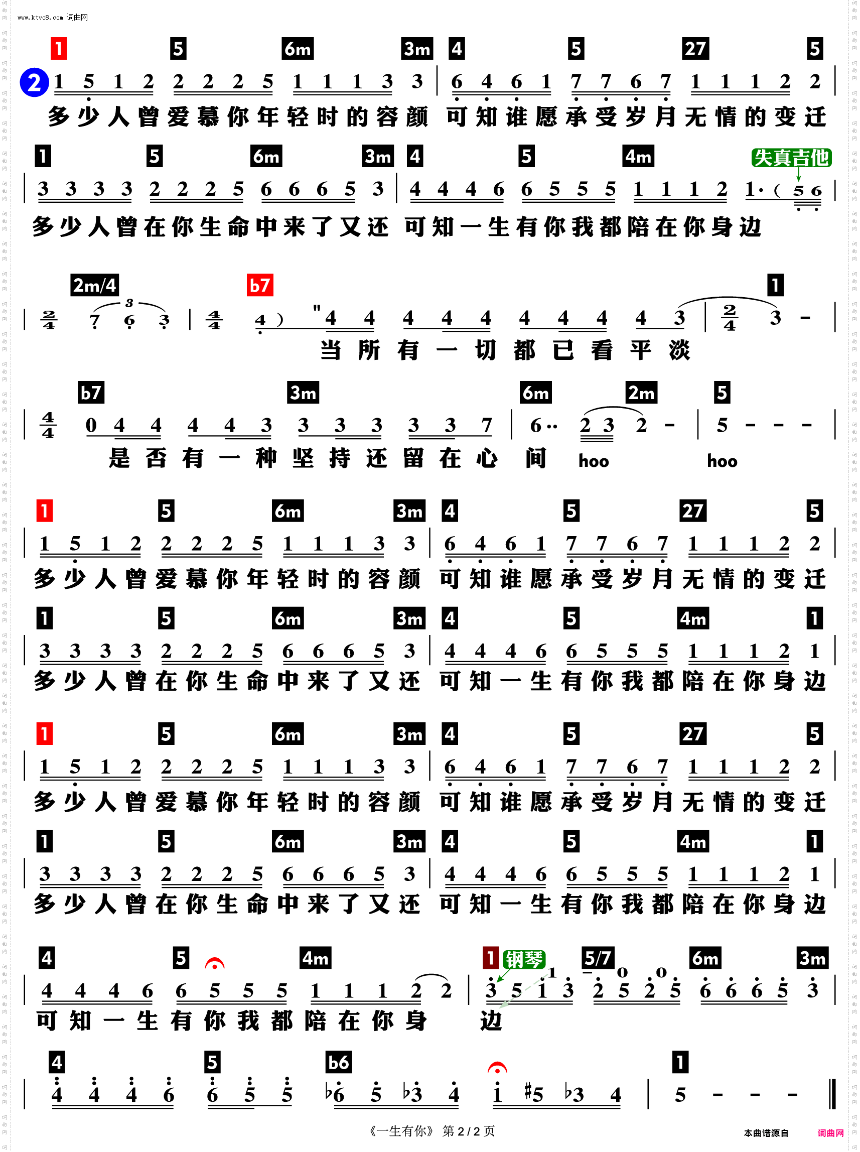 一生有你_功能谱