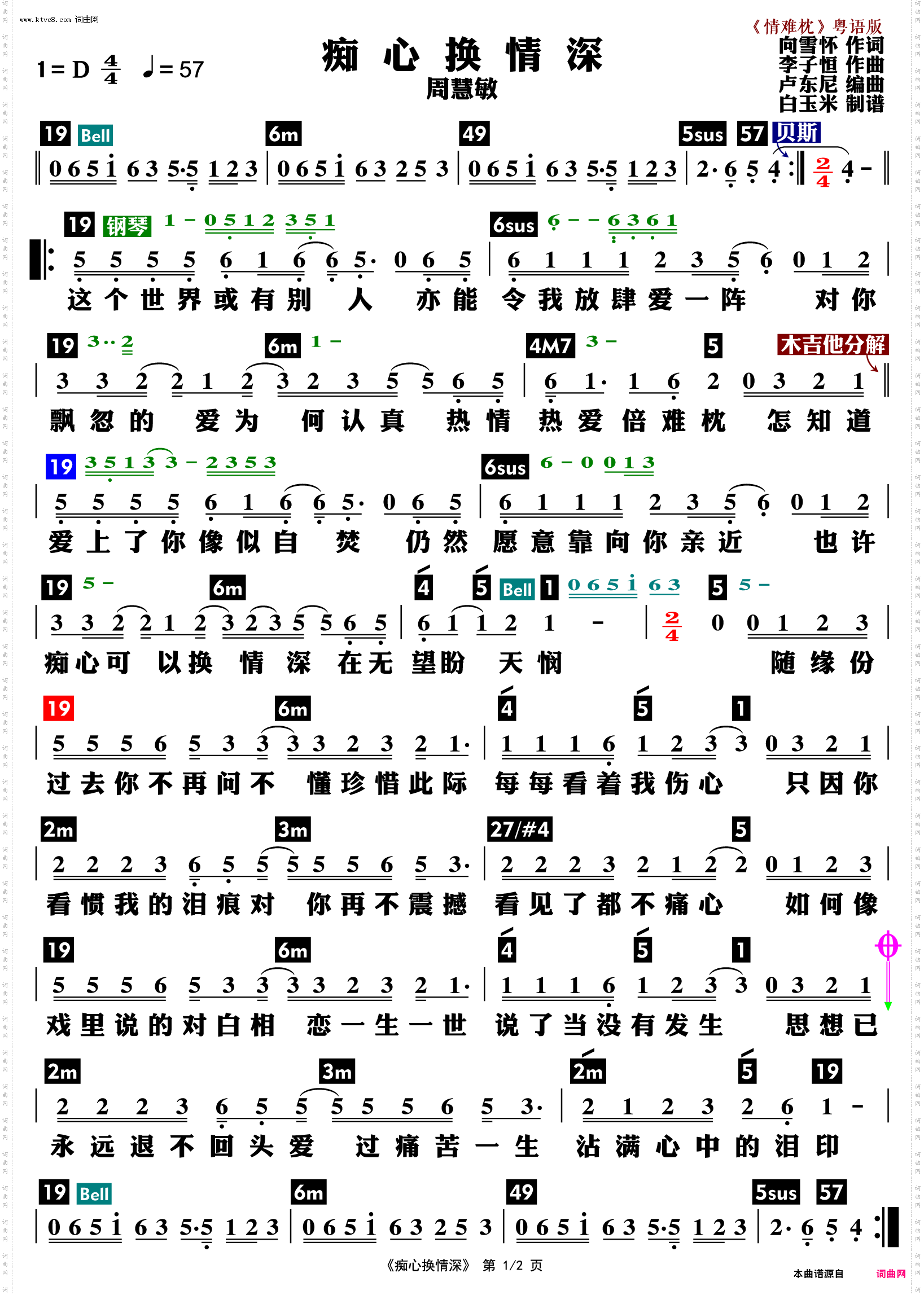 痴心换情深_功能谱