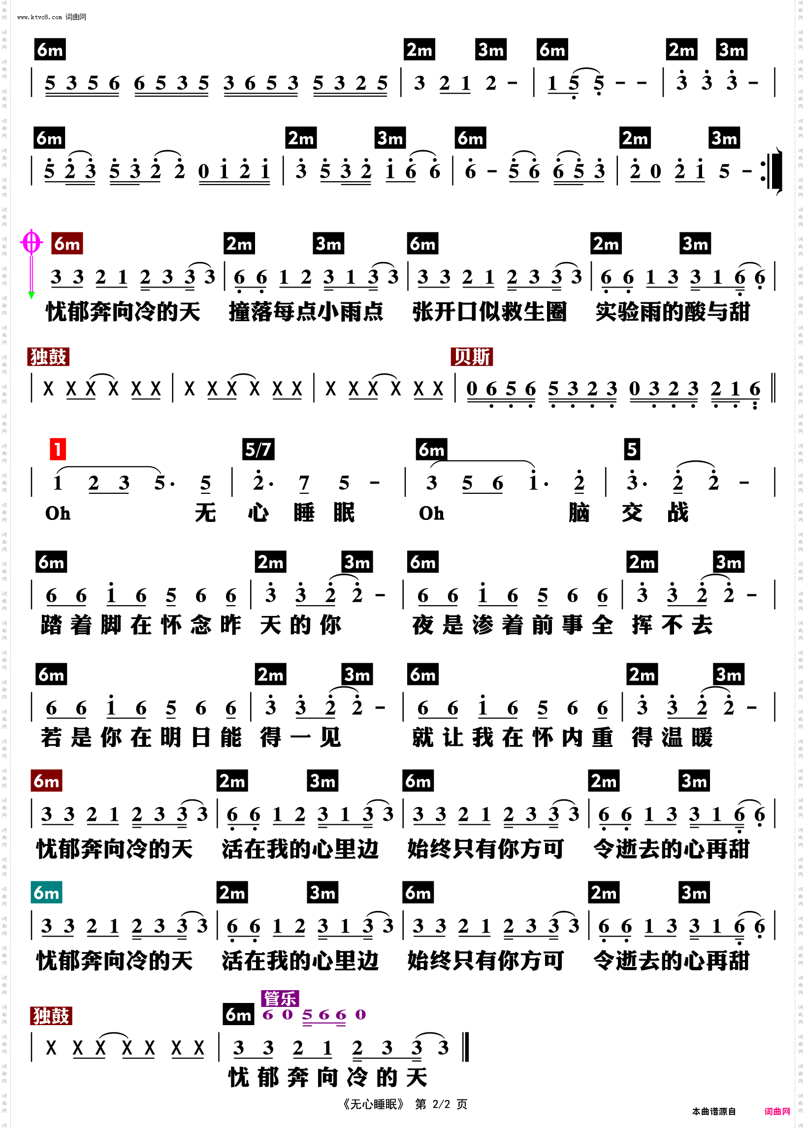 无心睡眠_功能谱