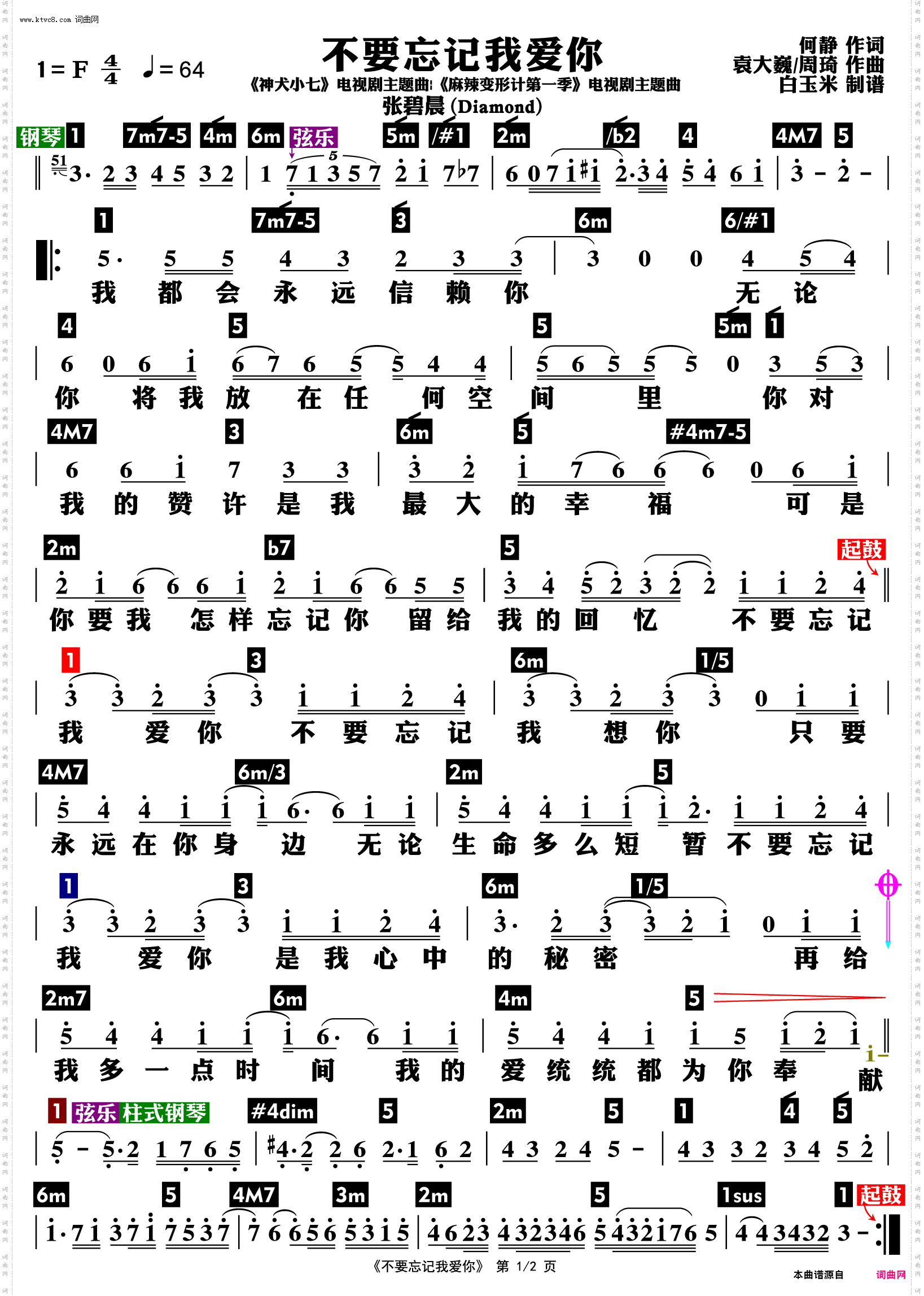 不要忘记我爱你_功能谱