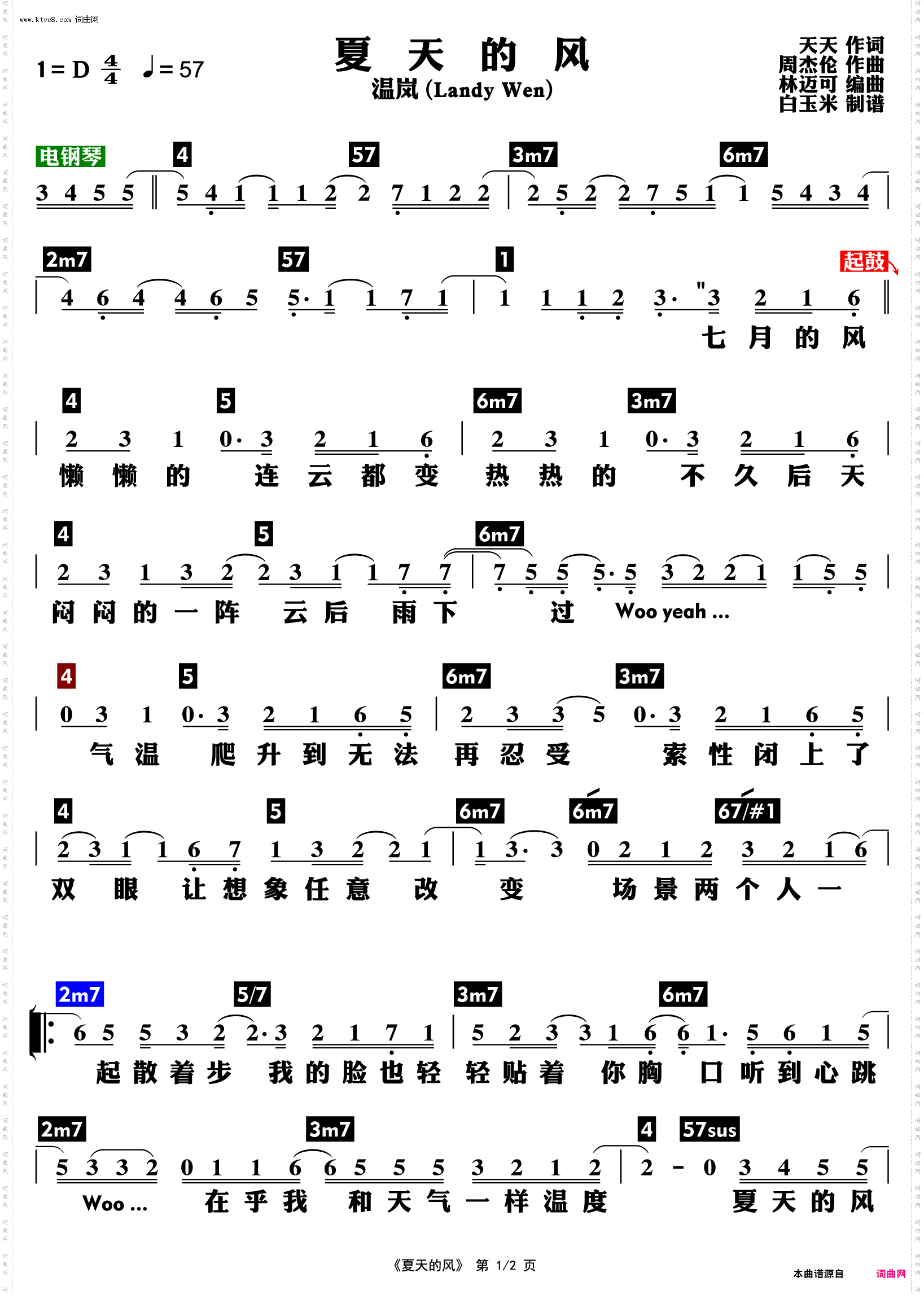 夏天的风_功能谱