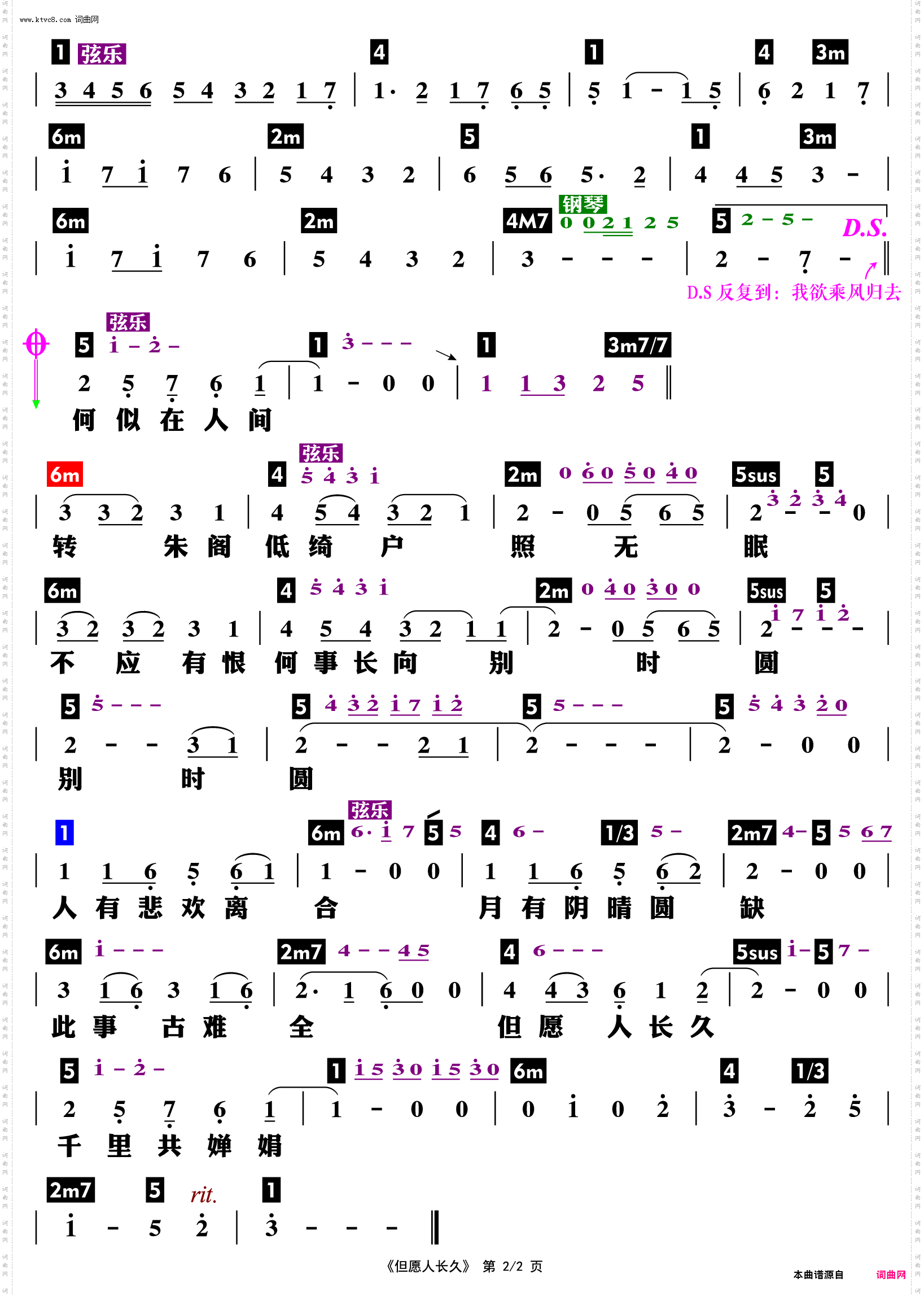 但愿人长久_功能谱