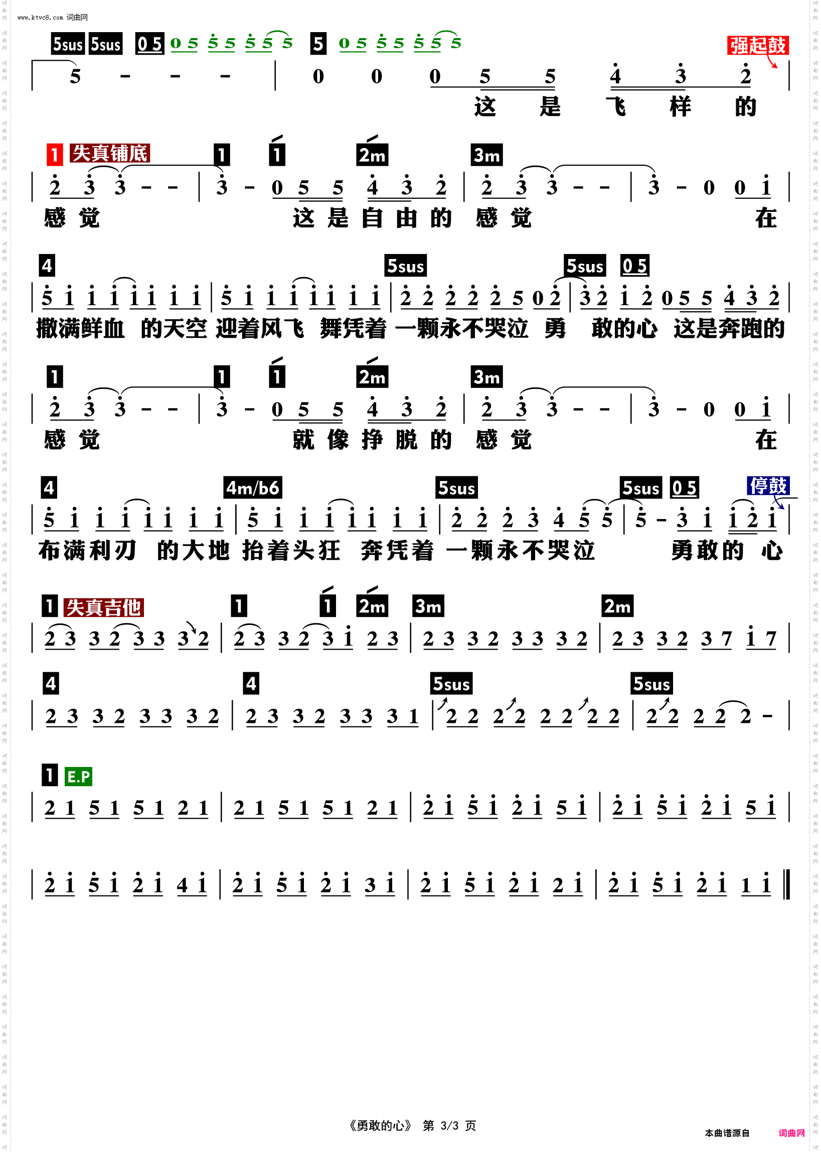 勇敢的心_功能谱