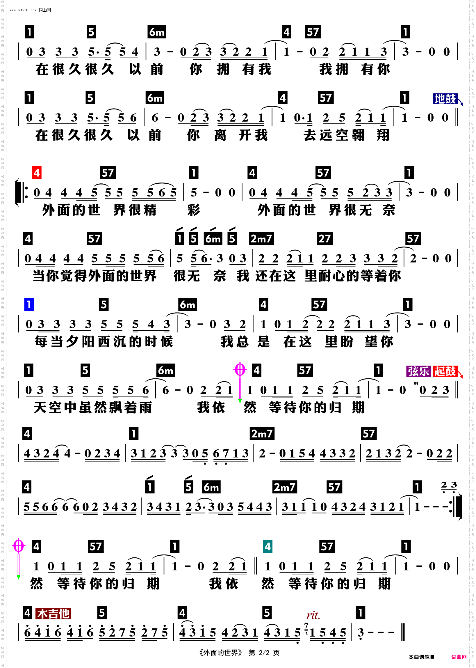 外面的世界_功能谱