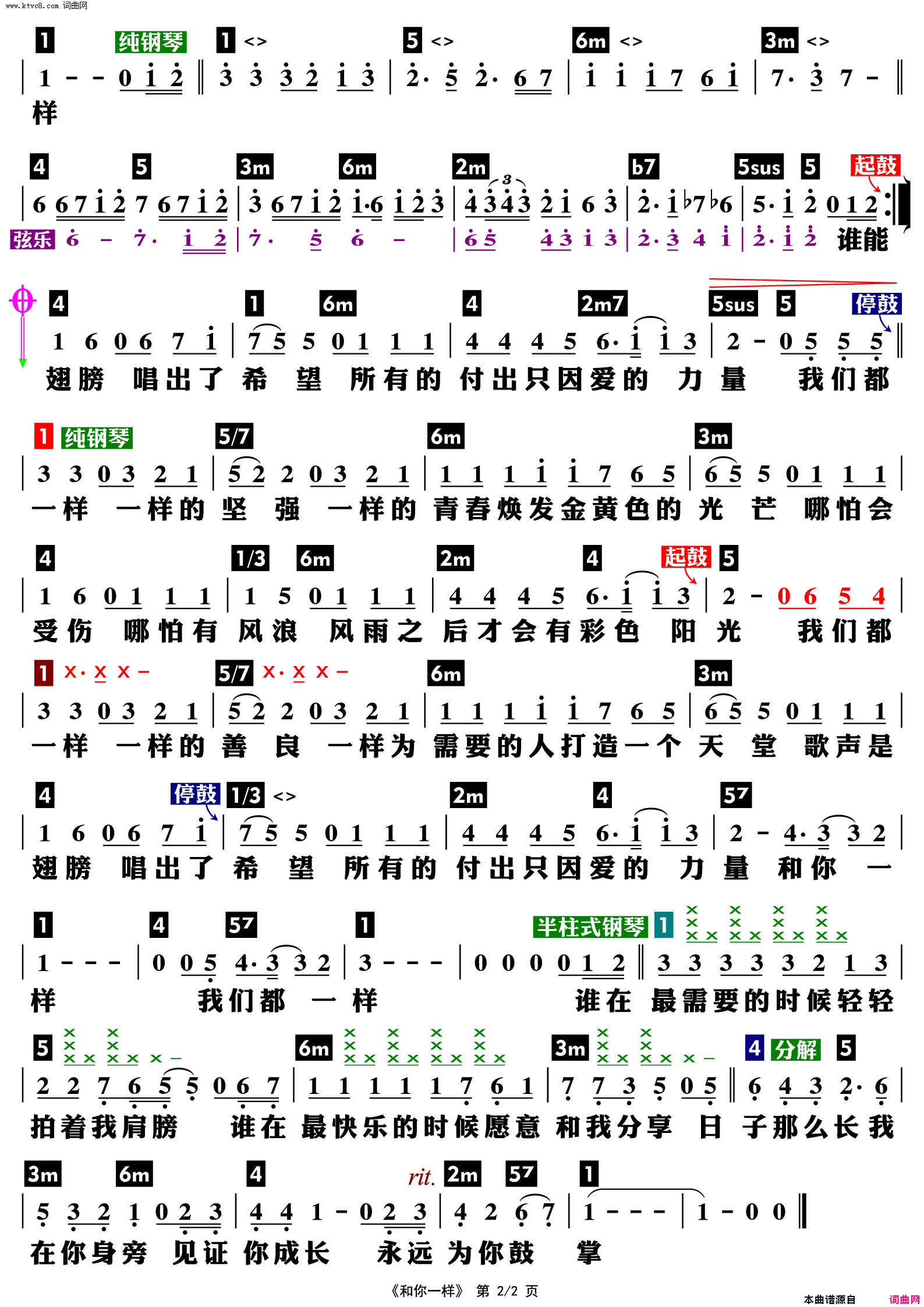 和你一样_功能谱