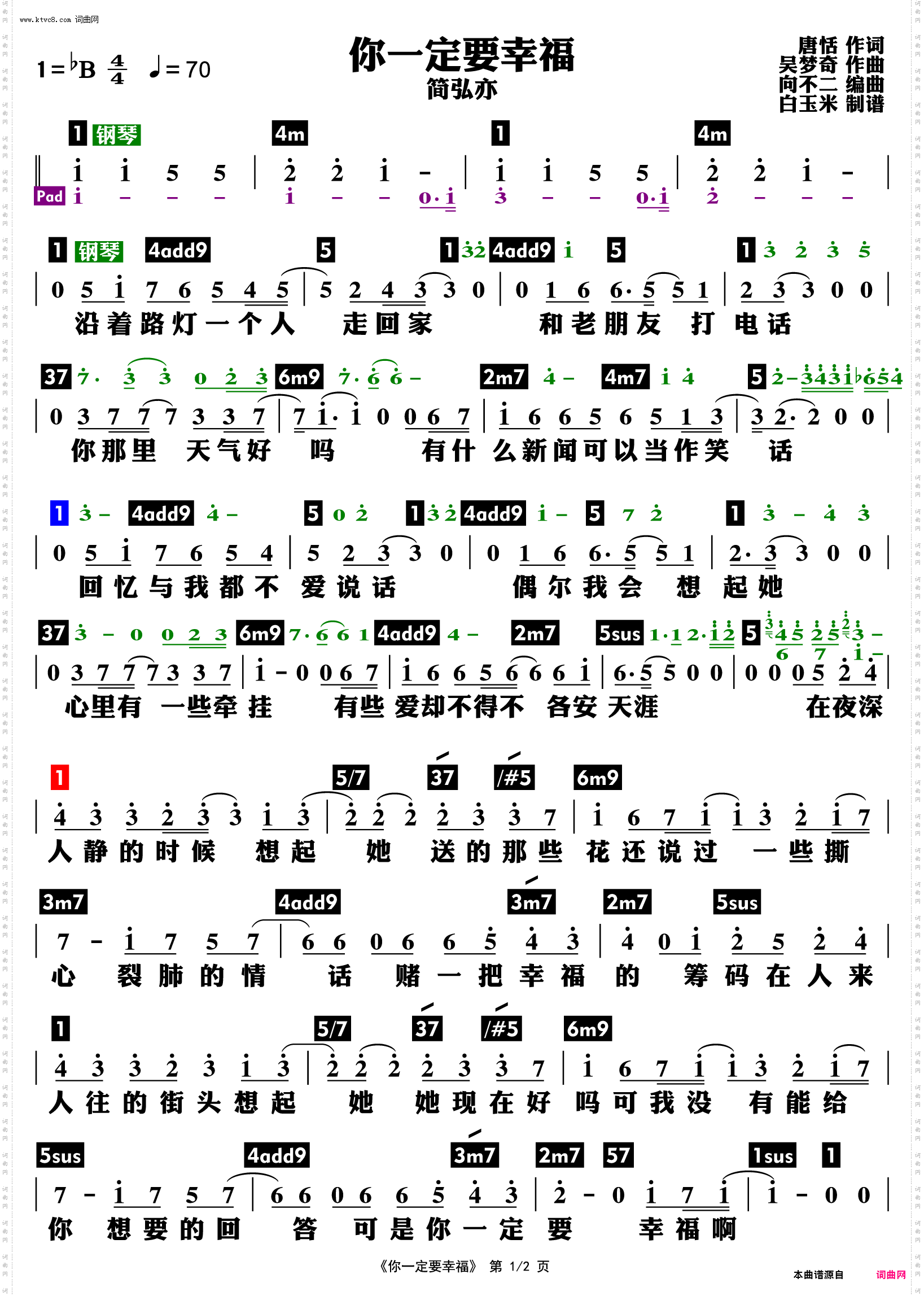你一定要幸福_功能谱