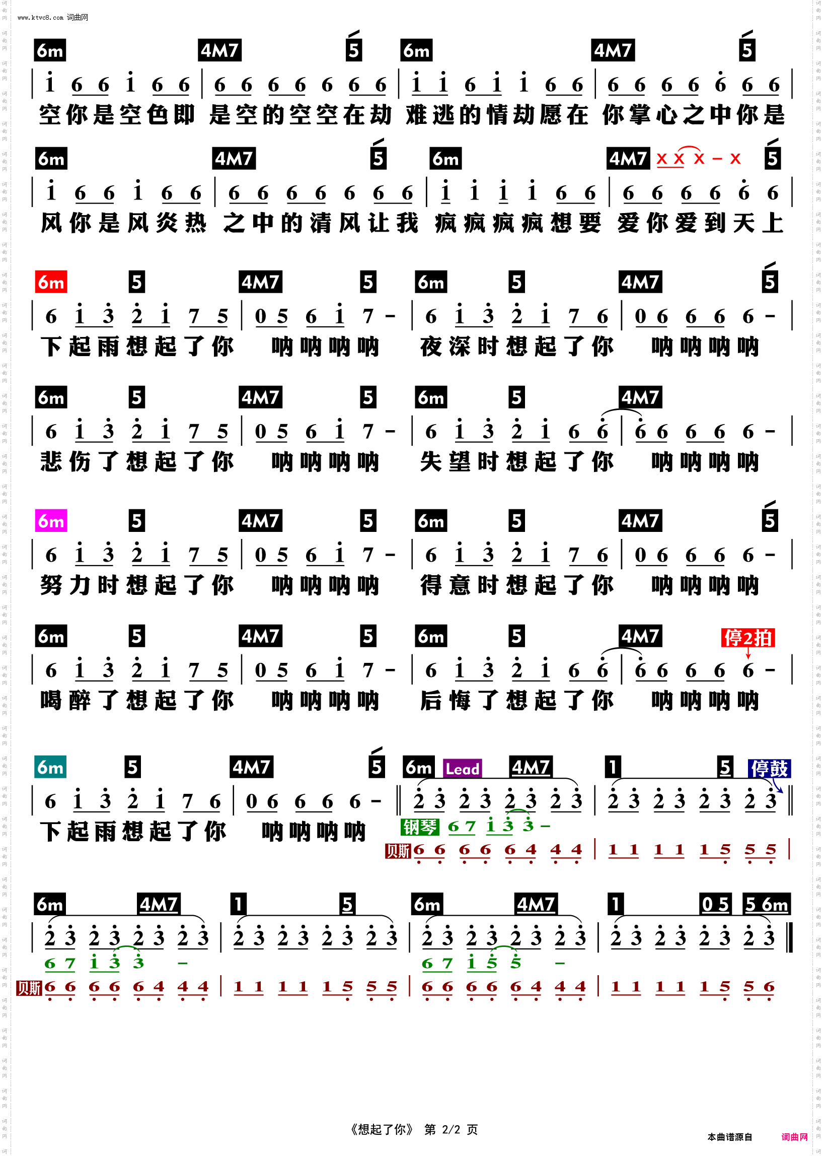 想起了你_功能谱