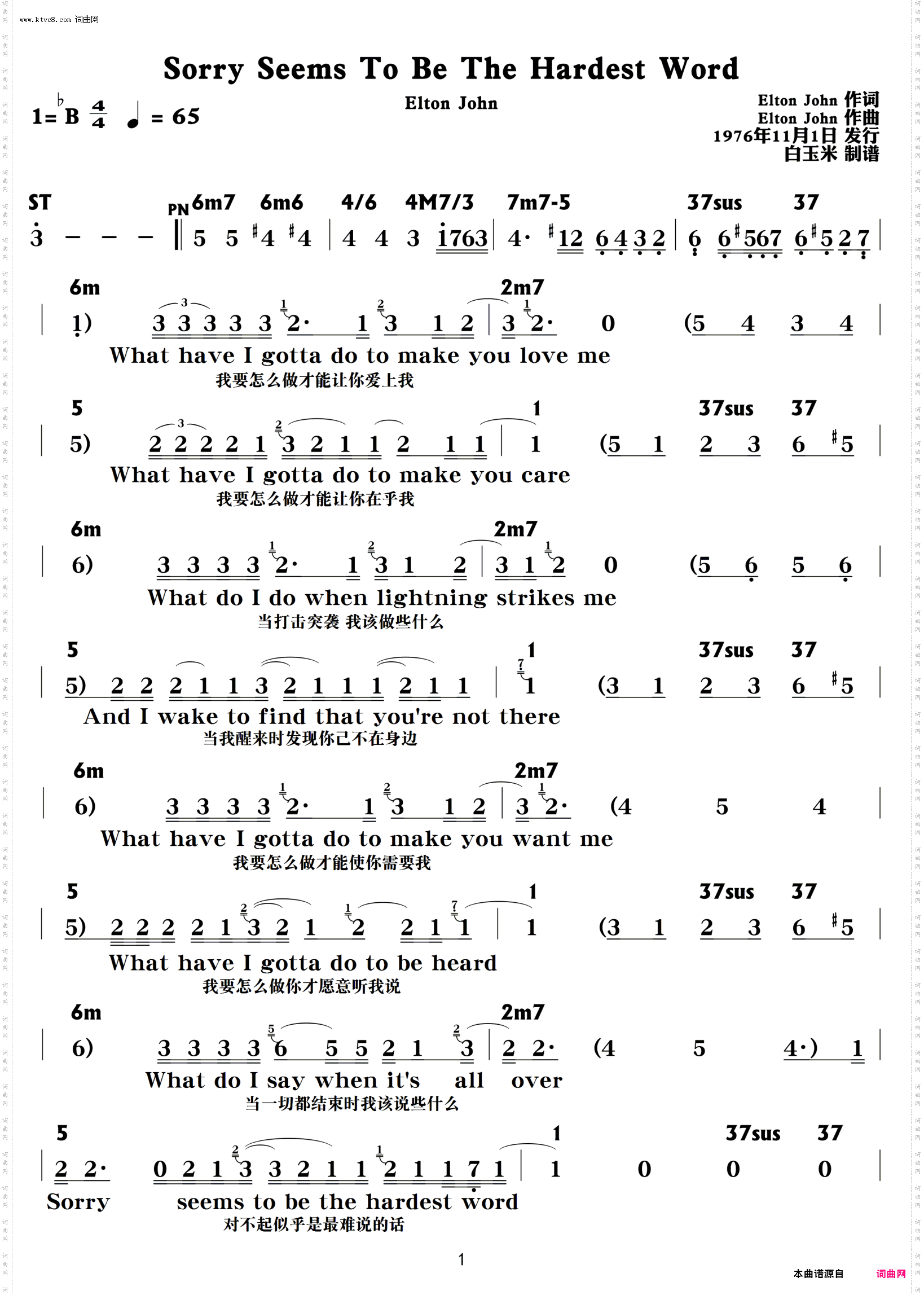 Sorry Seems To Be The Hardest Word_功能谱