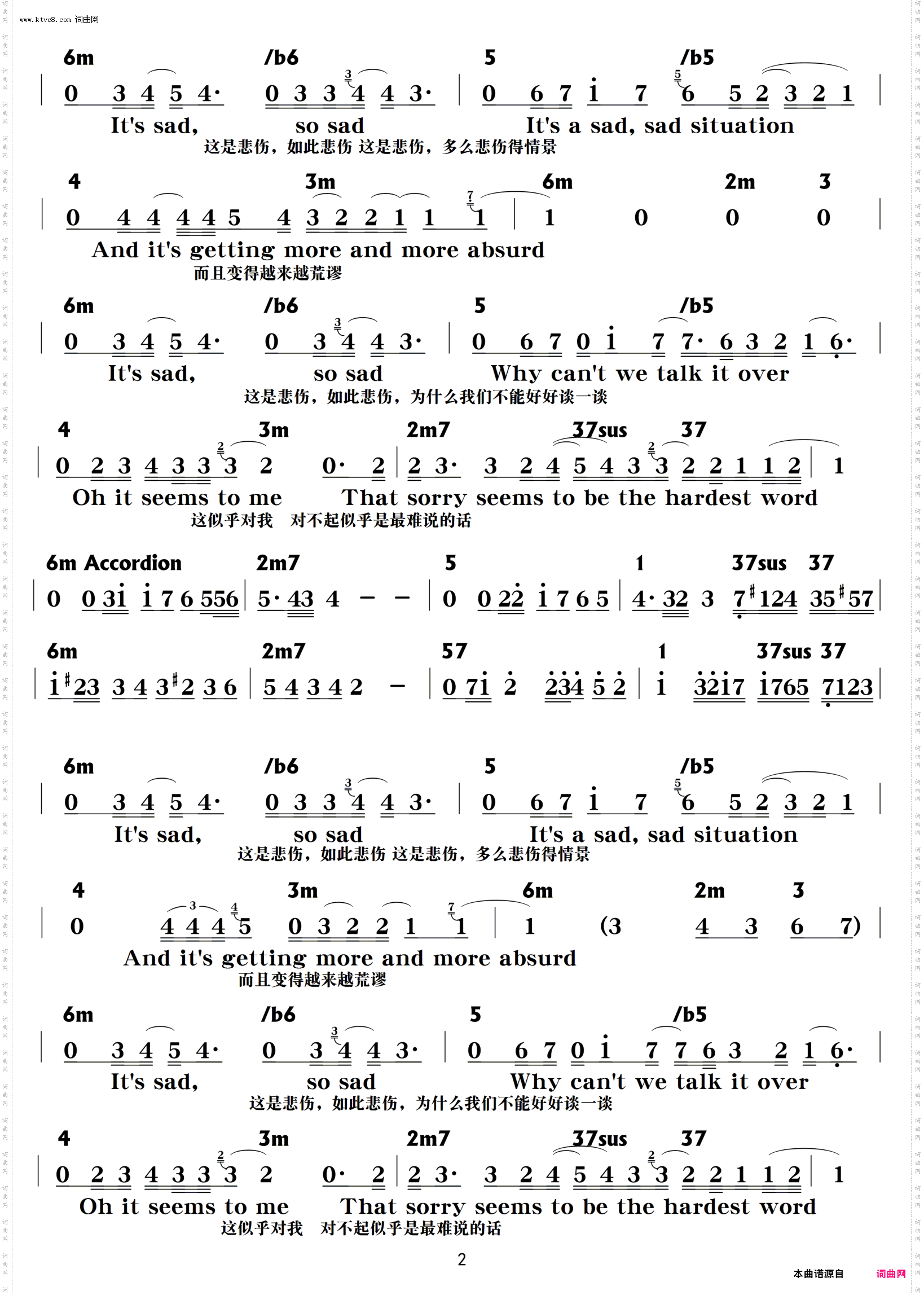 Sorry Seems To Be The Hardest Word_功能谱